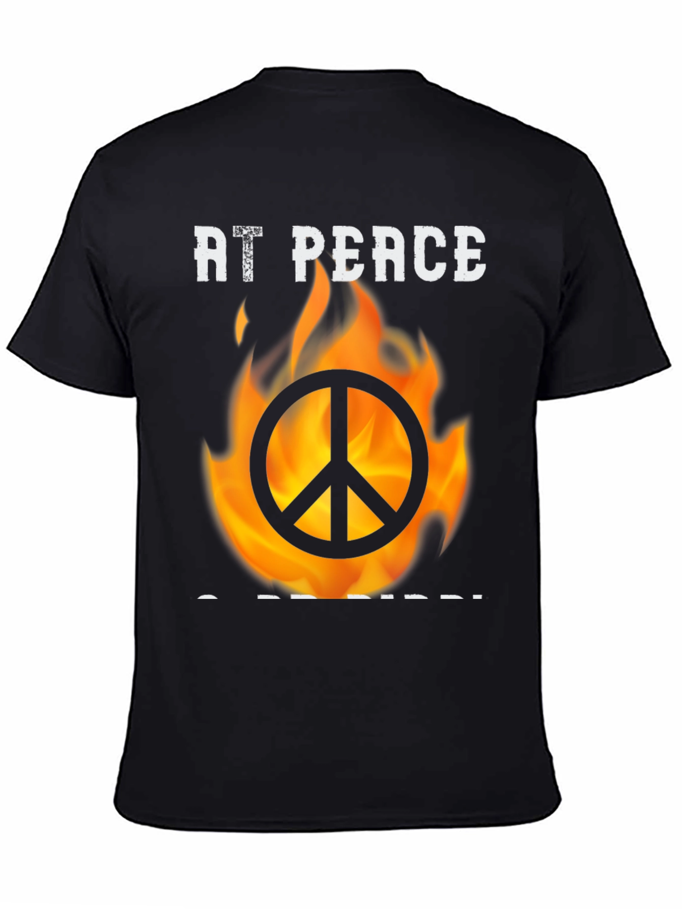 At Peace T-Shirt With Burning Peace Sign