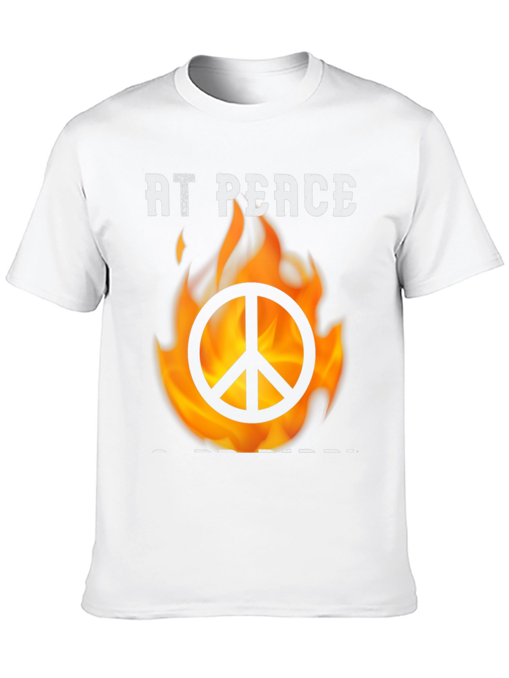 At Peace T-Shirt With Burning Peace Sign