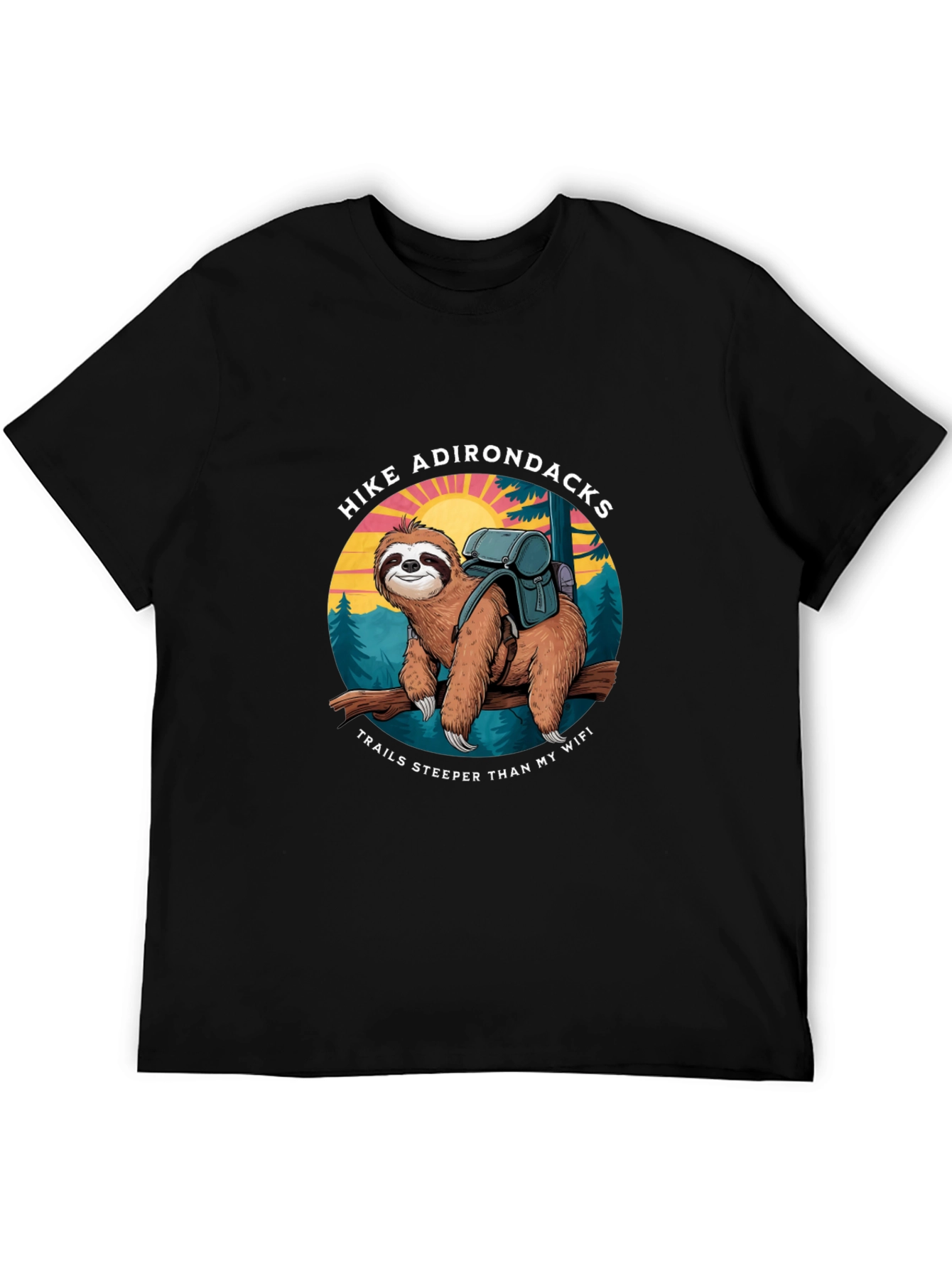 Hike Adirondacks Sloth Graphic Tee