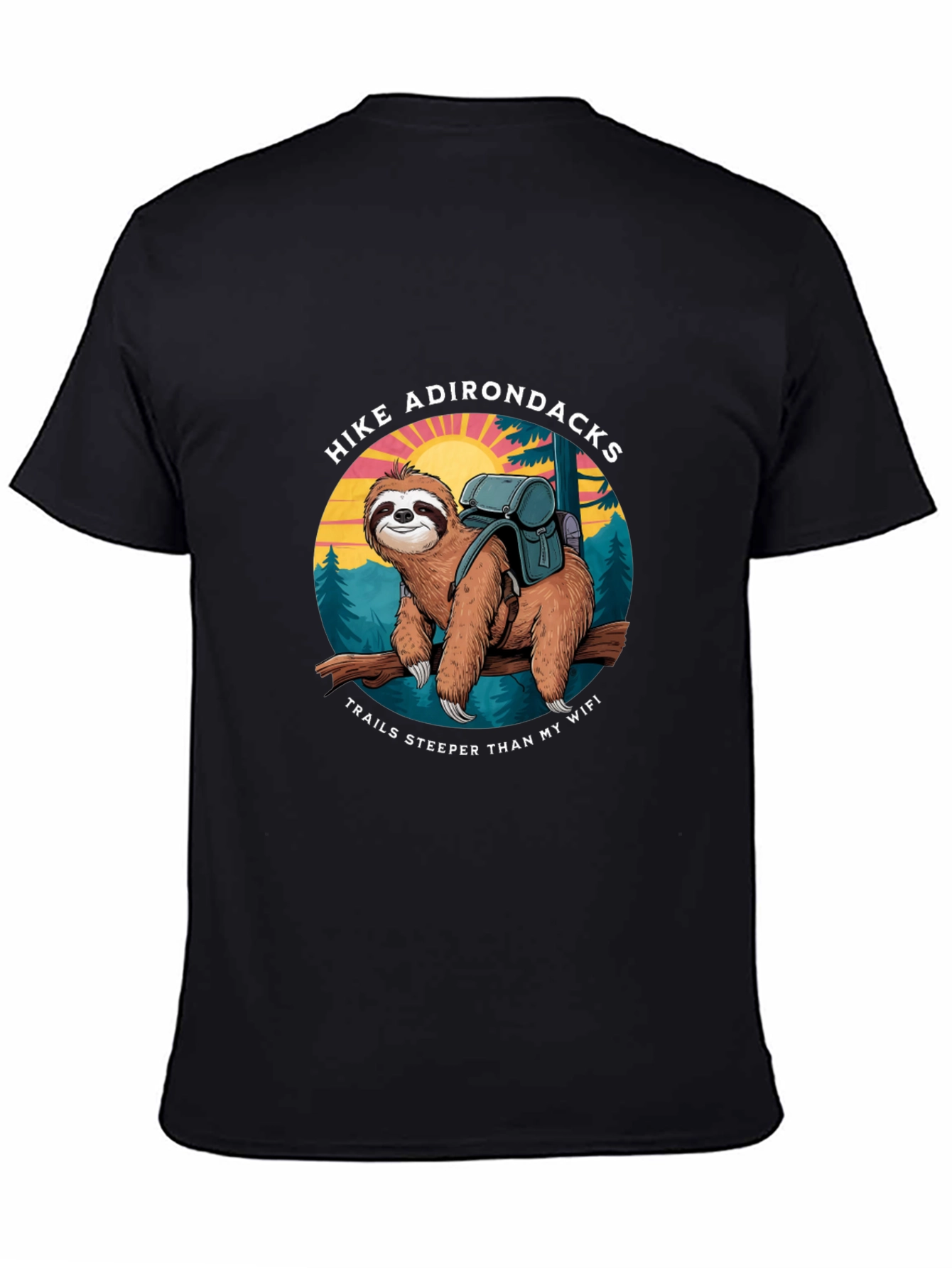 Hike Adirondacks Sloth Graphic Tee