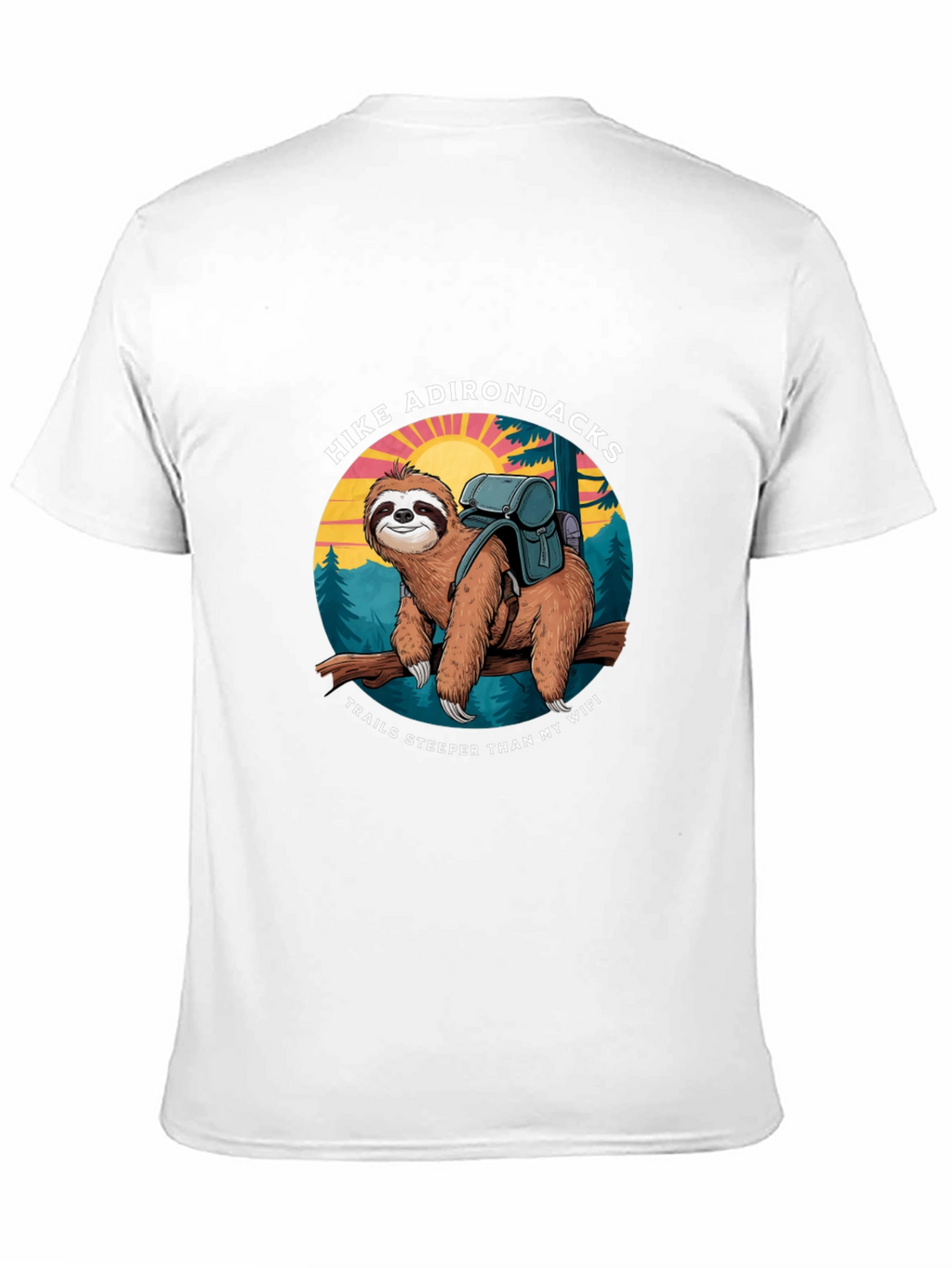 Hike Adirondacks Sloth Graphic Tee
