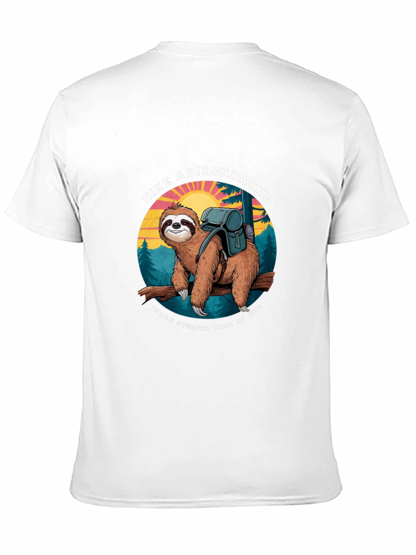 Hike Adirondacks Sloth Graphic Tee
