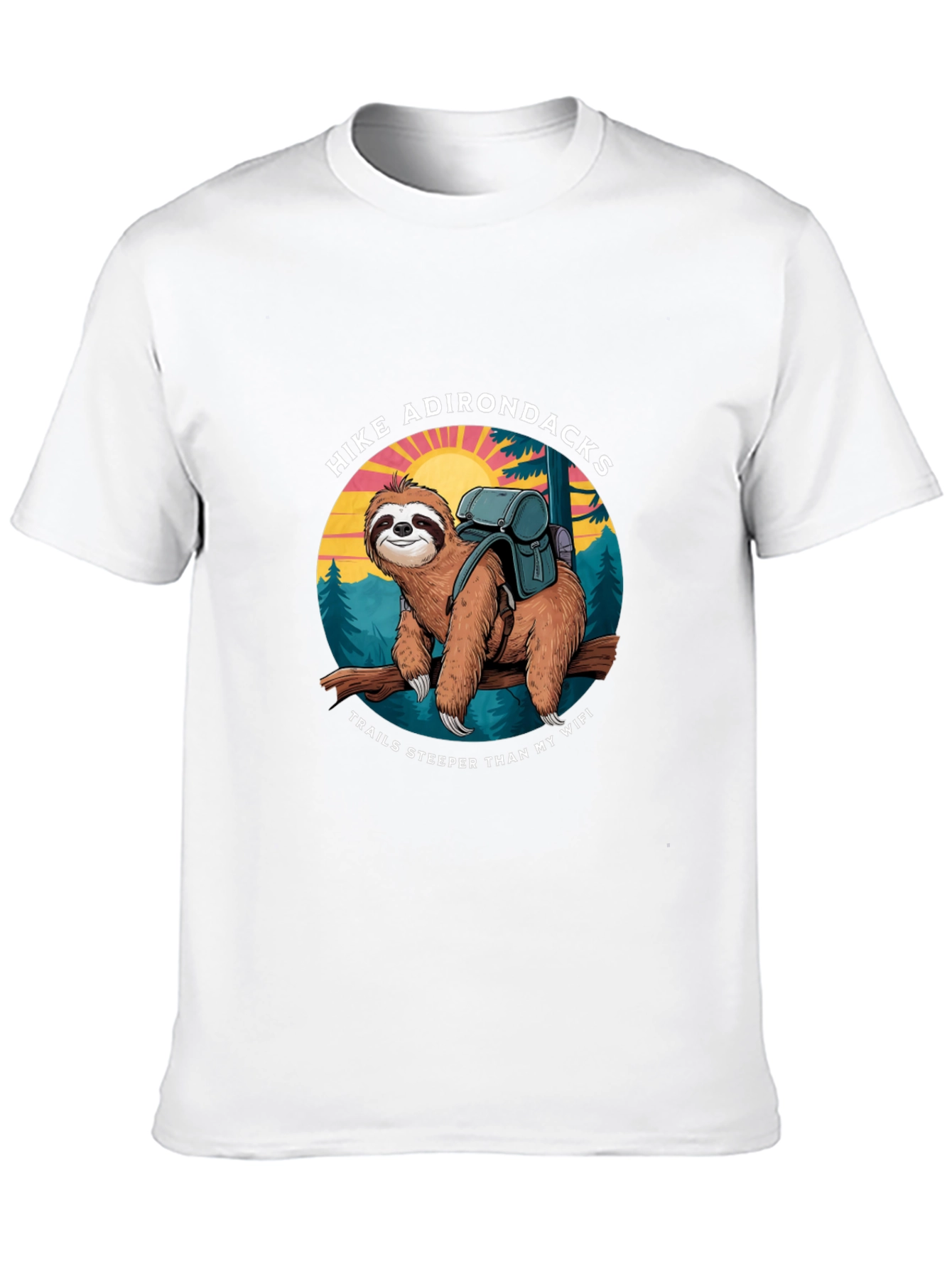 Hike Adirondacks Sloth Graphic Tee