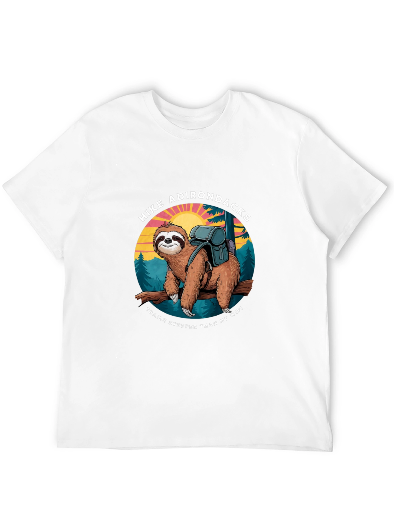 Hike Adirondacks Sloth Graphic Tee