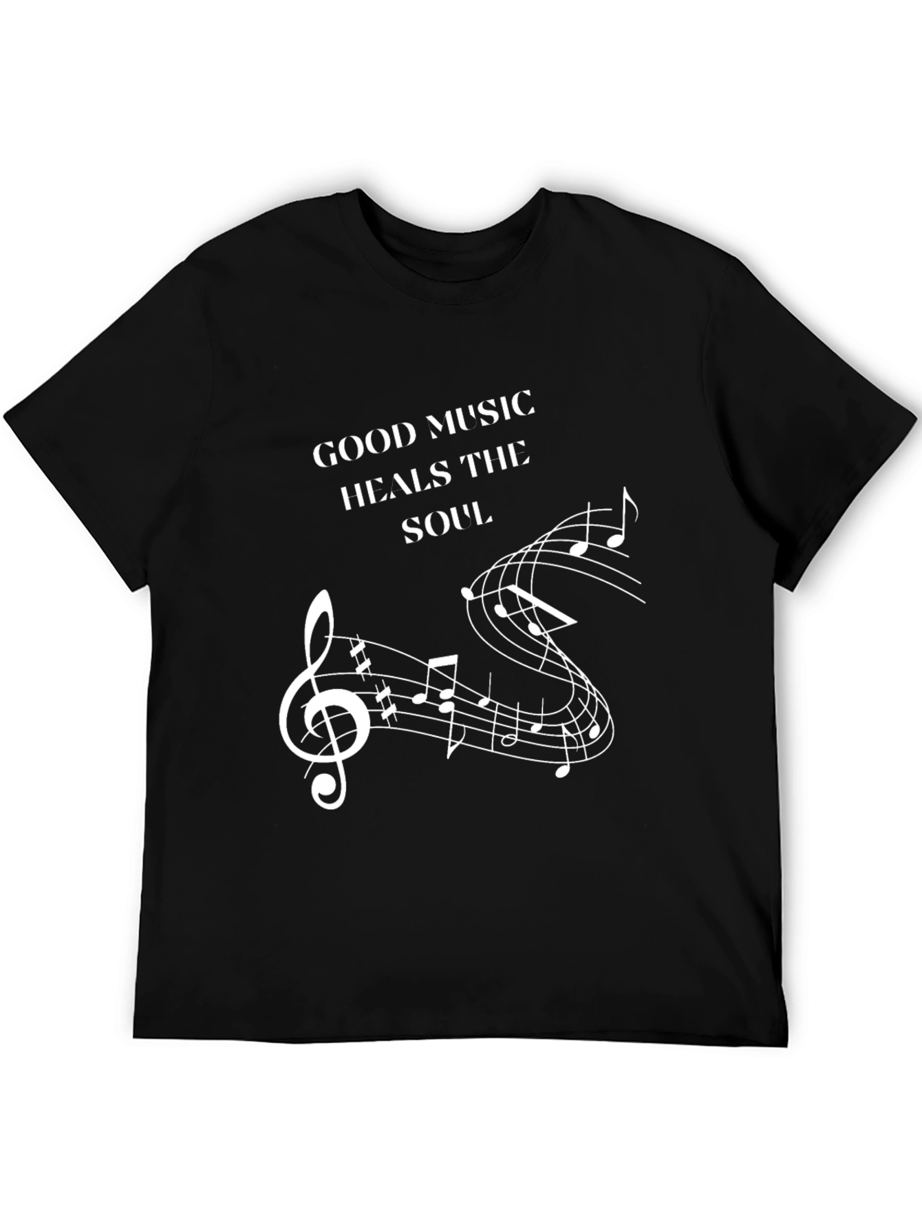 Music Heals Soul Graphic Tee - Black
