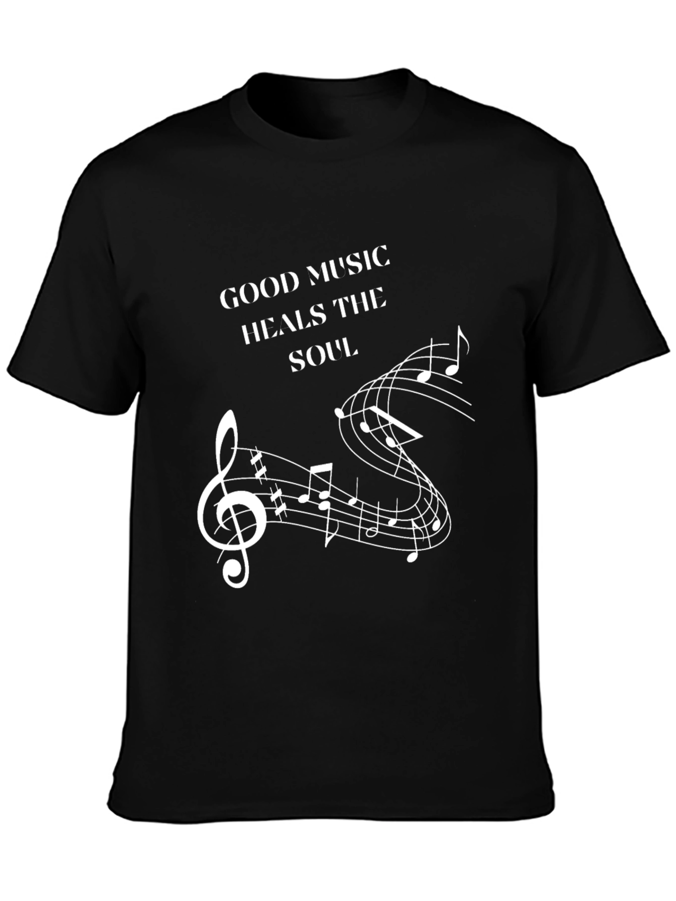 Music Heals Soul Graphic Tee - Black