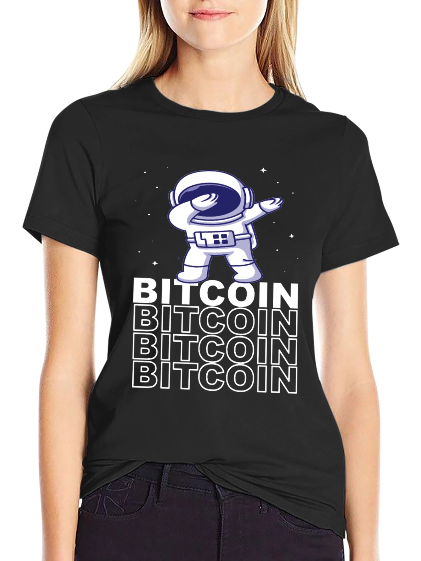 Bitcoin Astronaut Dabbing Graphic Tee