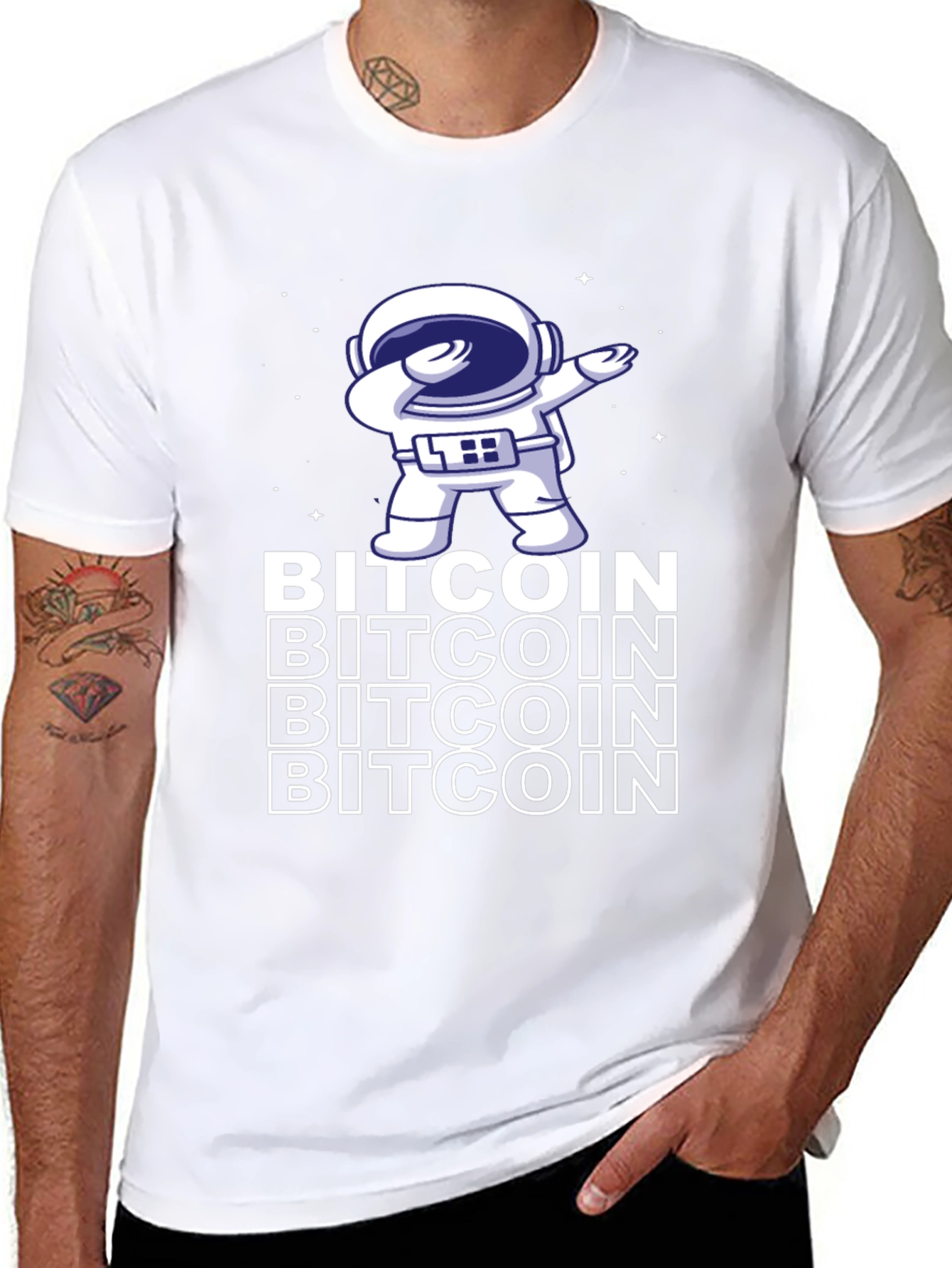 Bitcoin Astronaut Dabbing Graphic Tee