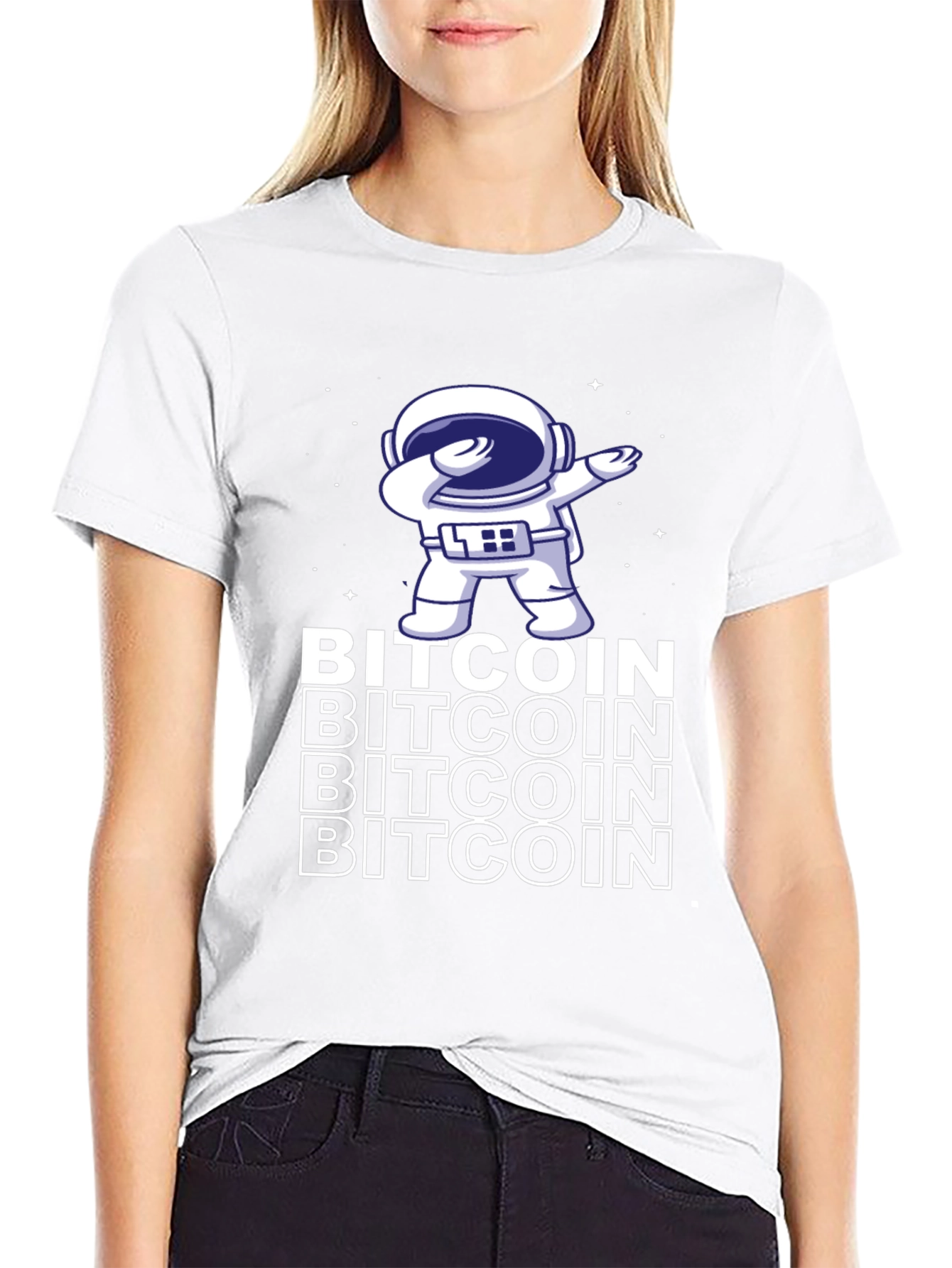Bitcoin Astronaut Dabbing Graphic Tee