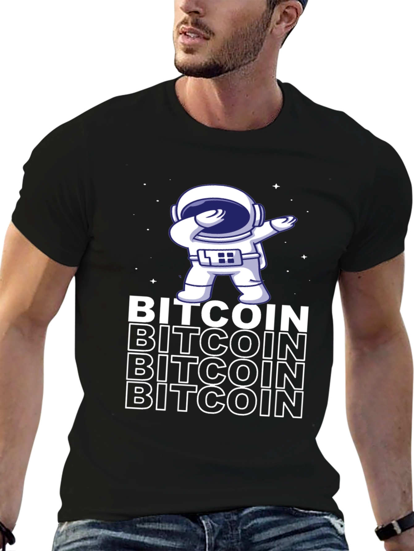 Bitcoin Astronaut Dabbing Graphic Tee