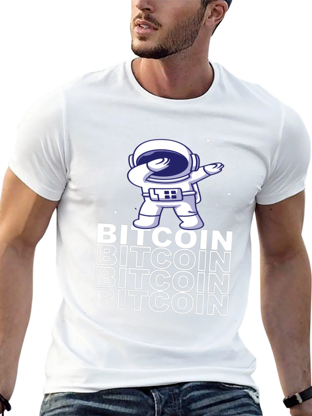 Bitcoin Astronaut Dabbing Graphic Tee