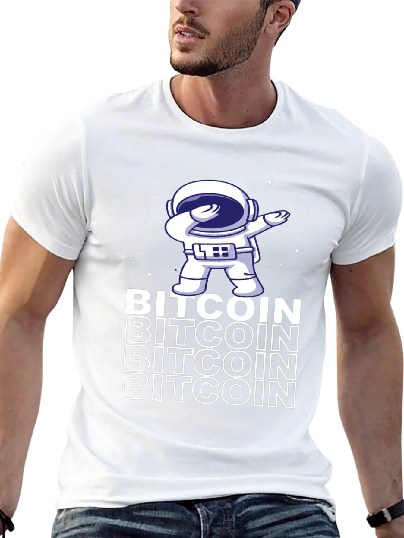 Bitcoin Astronaut Dabbing Graphic Tee