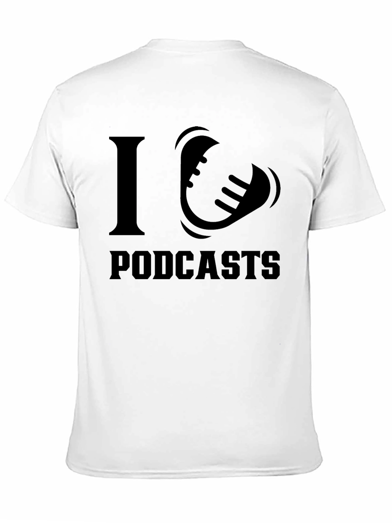 I Love Podcasts Graphic T-Shirt - Black