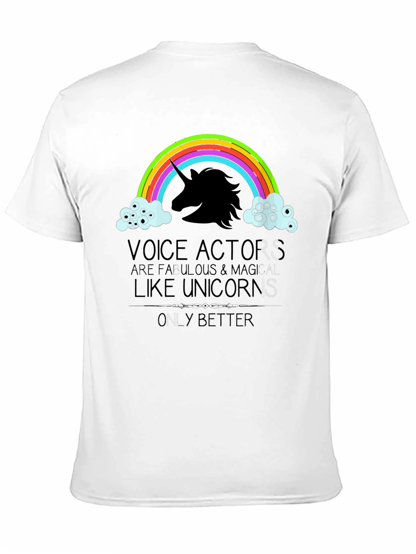 Voice Actor Unicorn Graphic Tee - Black