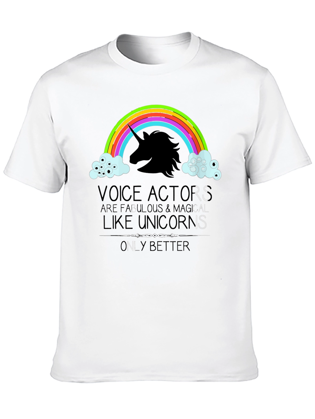 Voice Actor Unicorn Graphic Tee - Black