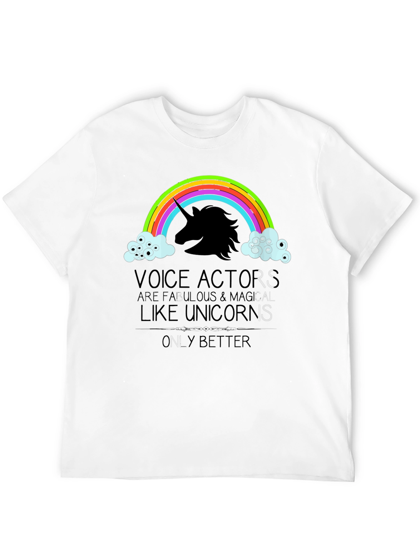 Voice Actor Unicorn Graphic Tee - Black