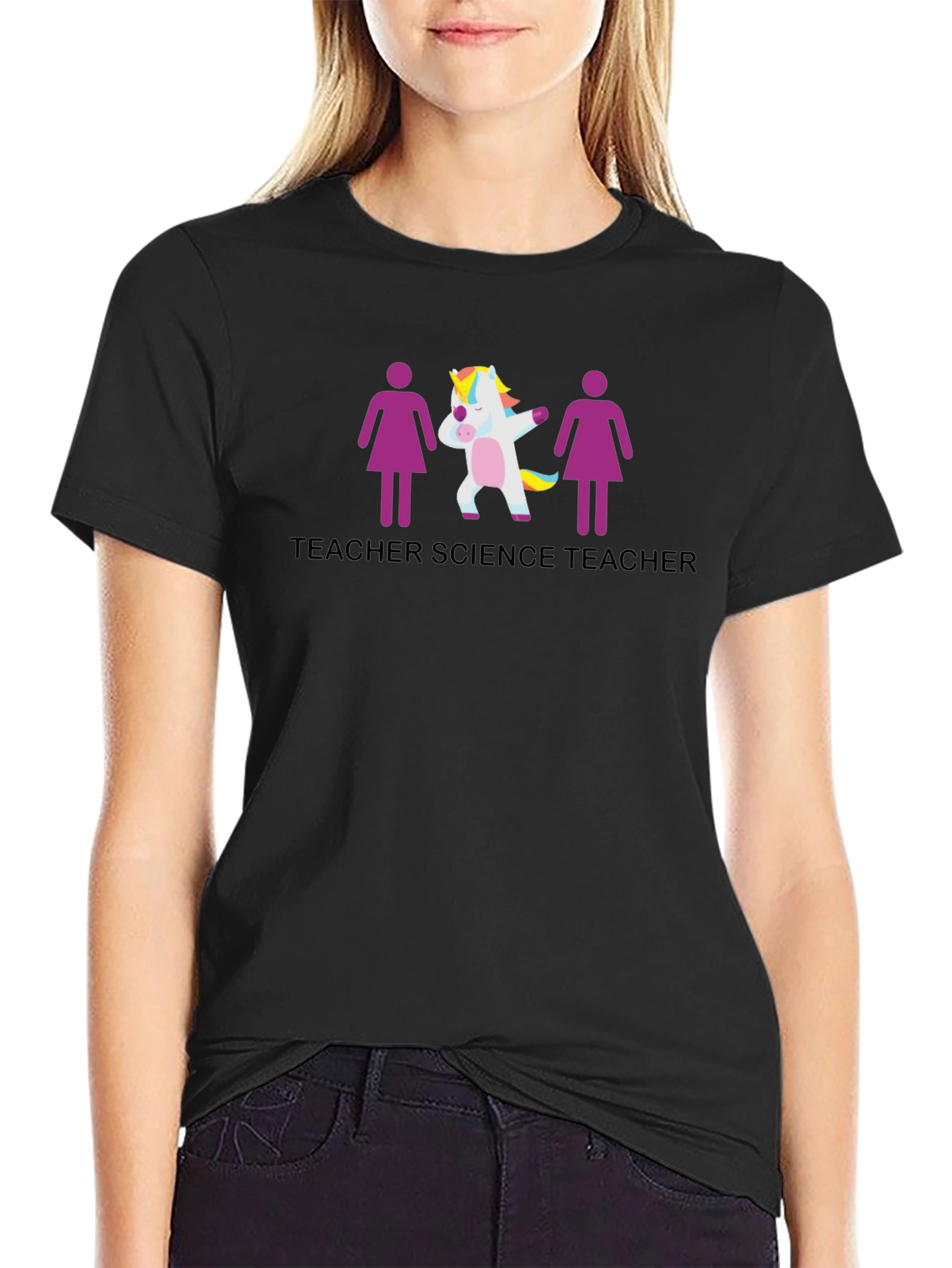 Science Teacher Unicorn Graphic T-Shirt