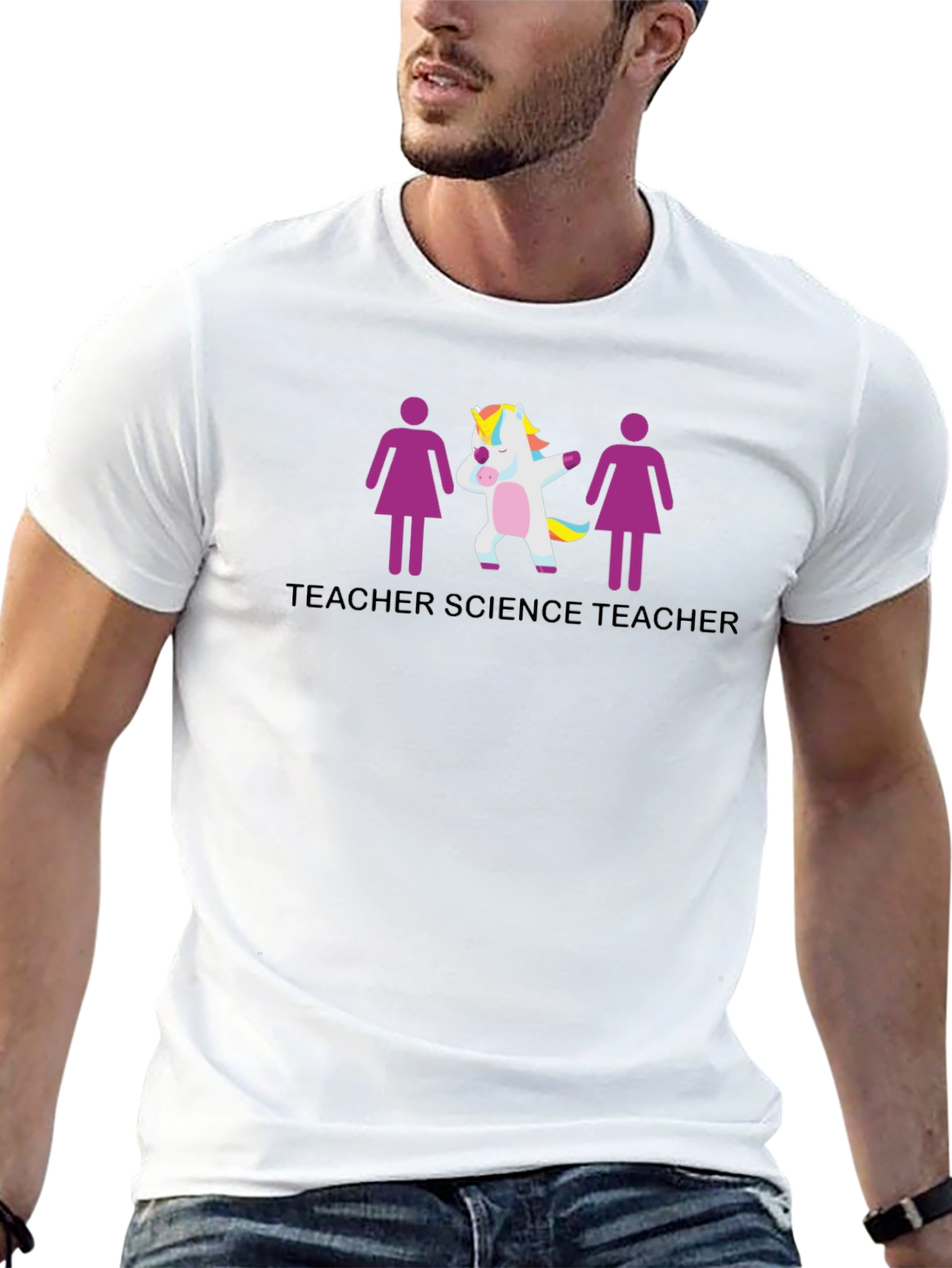 Science Teacher Unicorn Graphic T-Shirt
