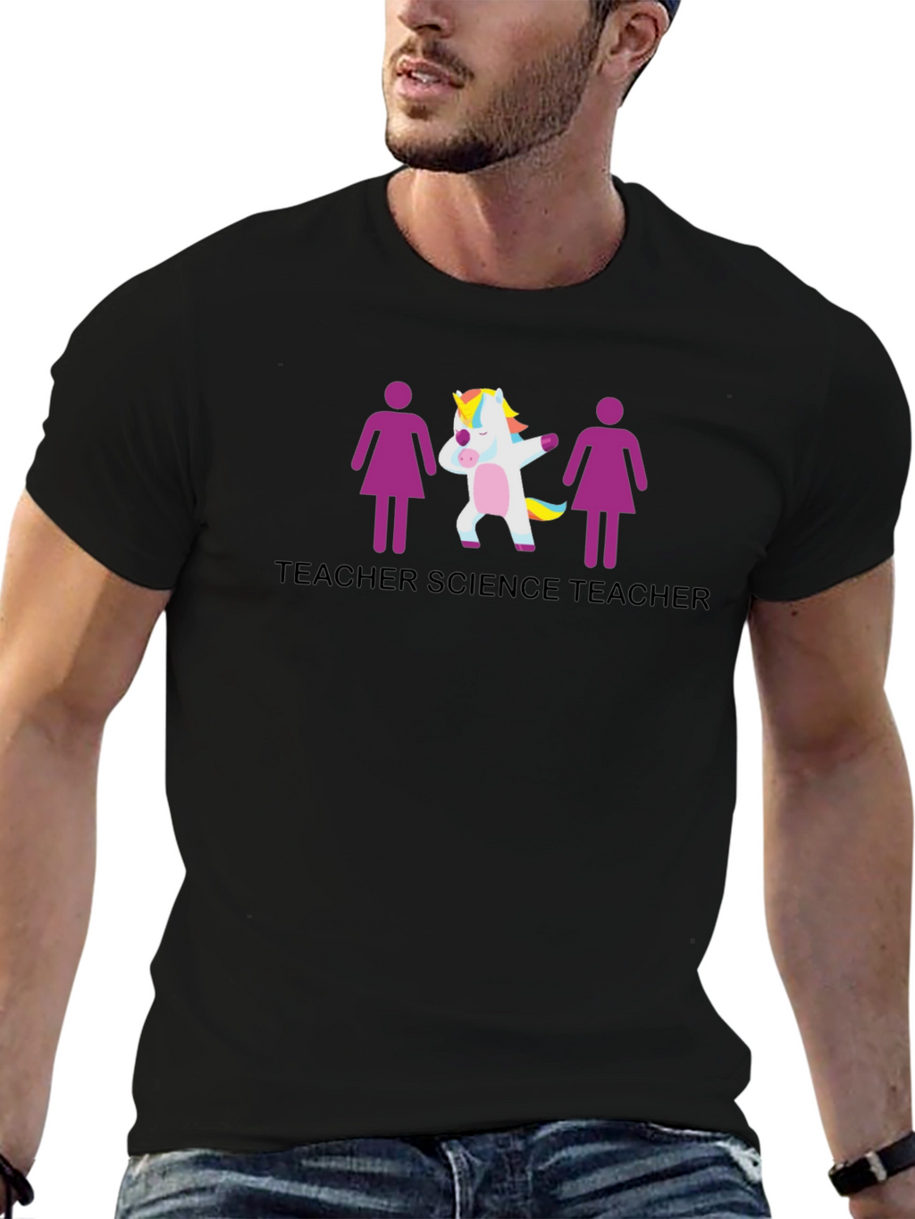 Science Teacher Unicorn Graphic T-Shirt