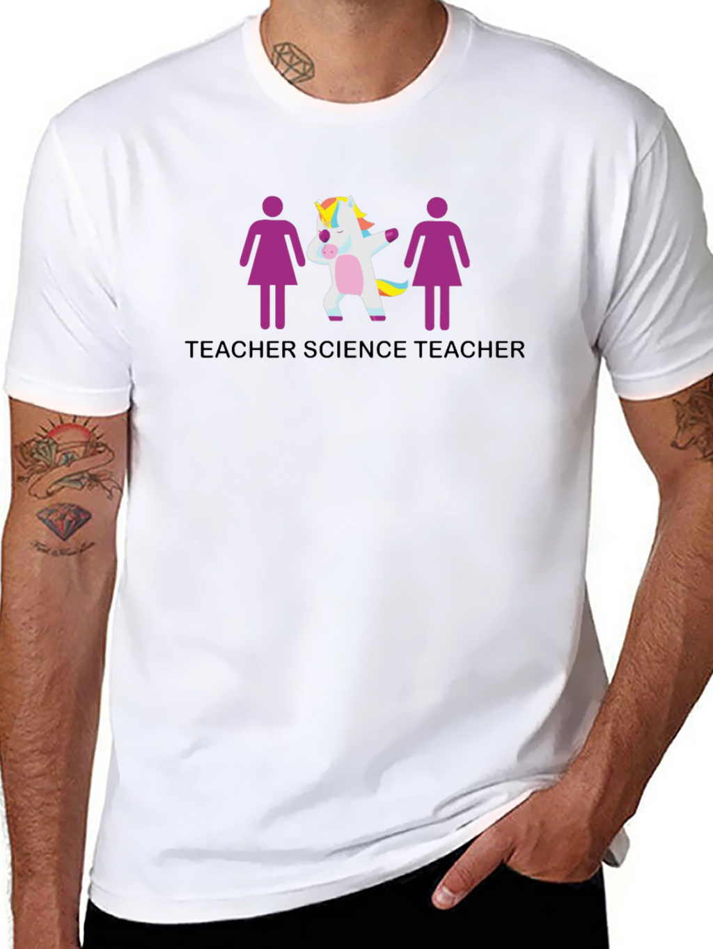 Science Teacher Unicorn Graphic T-Shirt