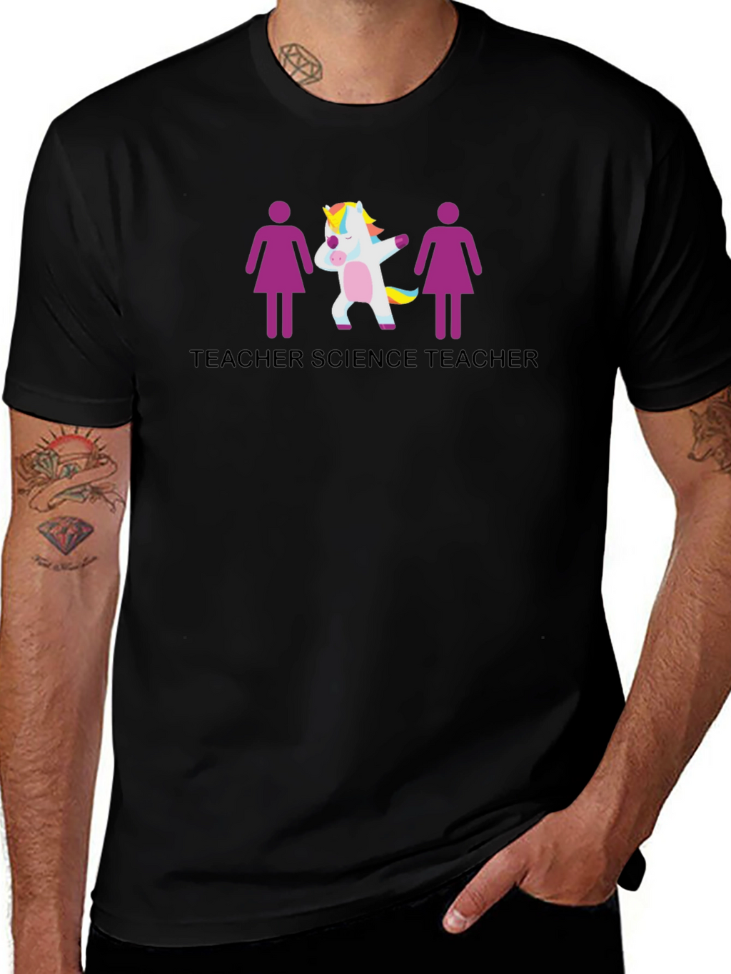 Science Teacher Unicorn Graphic T-Shirt