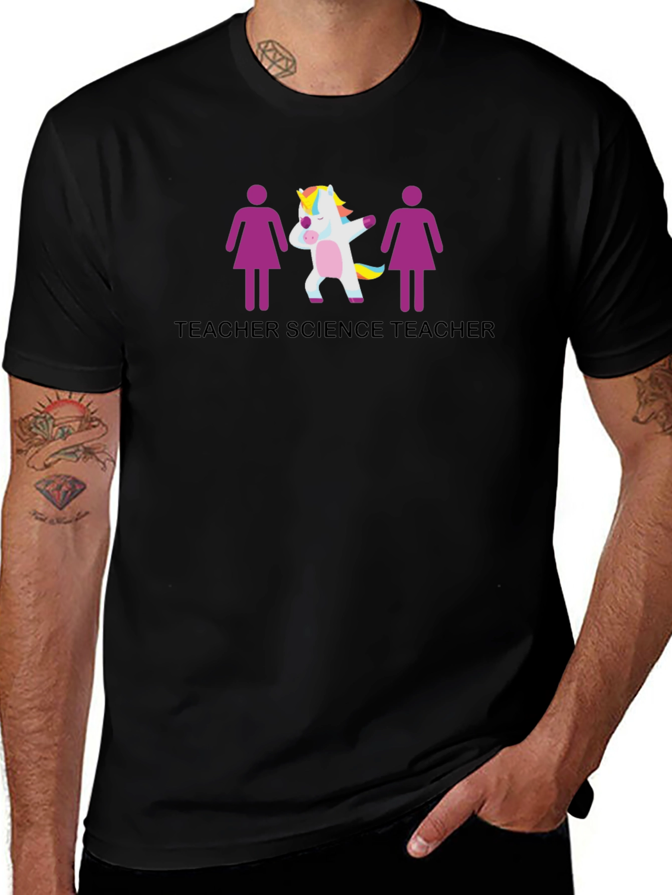 Science Teacher Unicorn Graphic T-Shirt