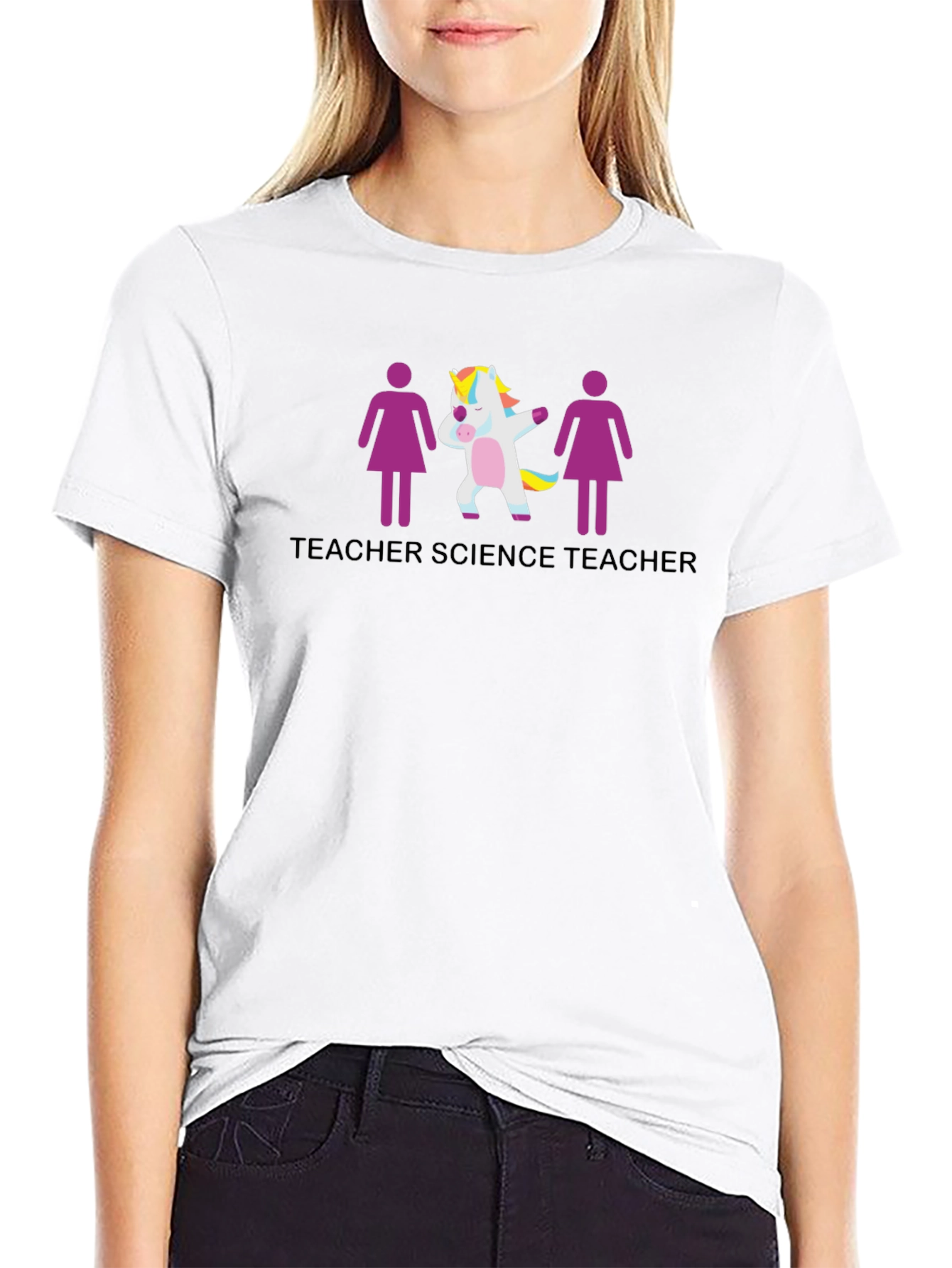 Science Teacher Unicorn Graphic T-Shirt
