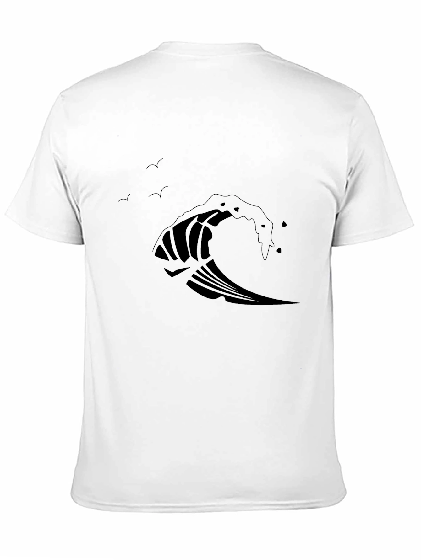 Wave Design Black T-Shirt