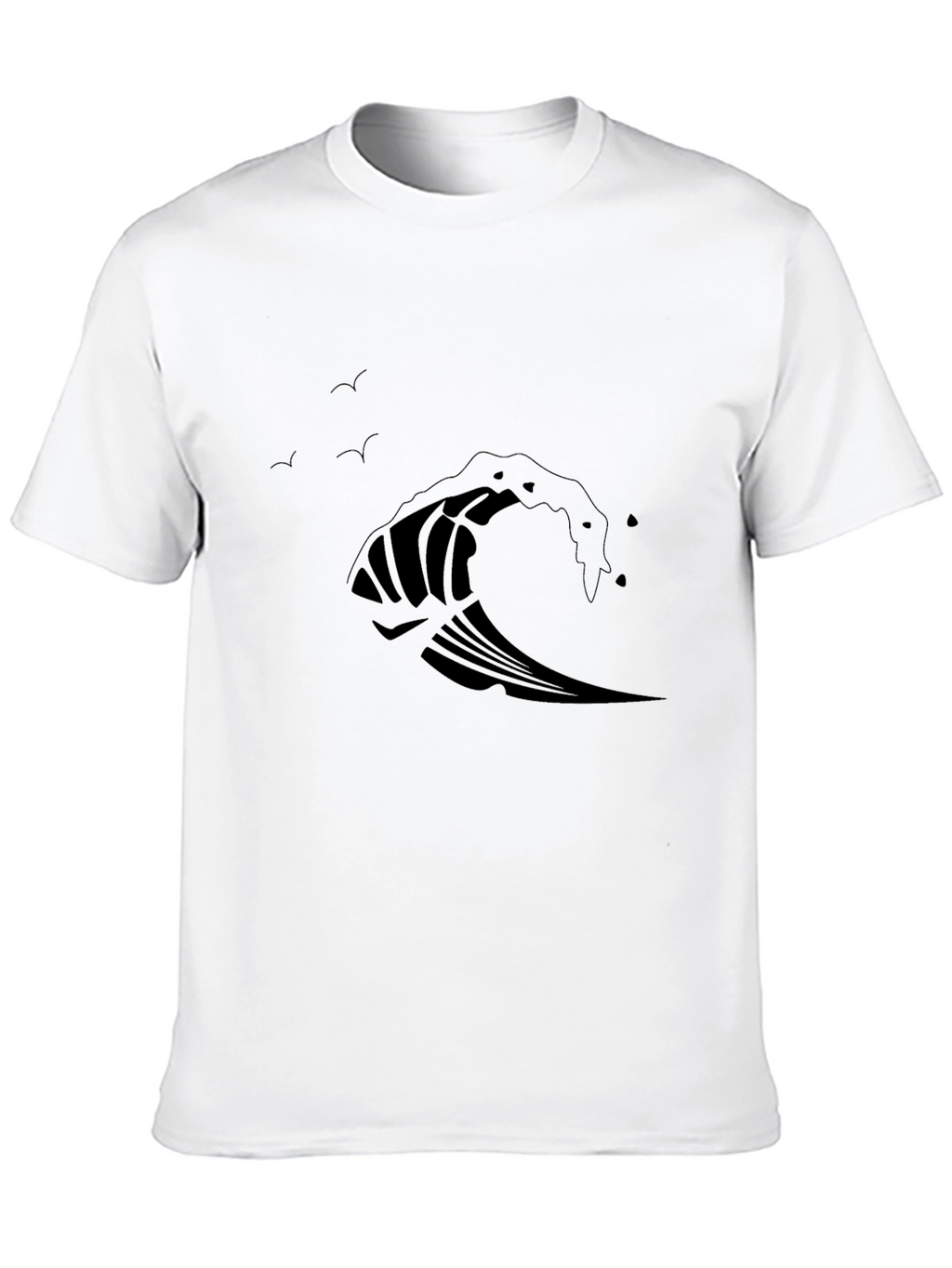 Wave Design Black T-Shirt