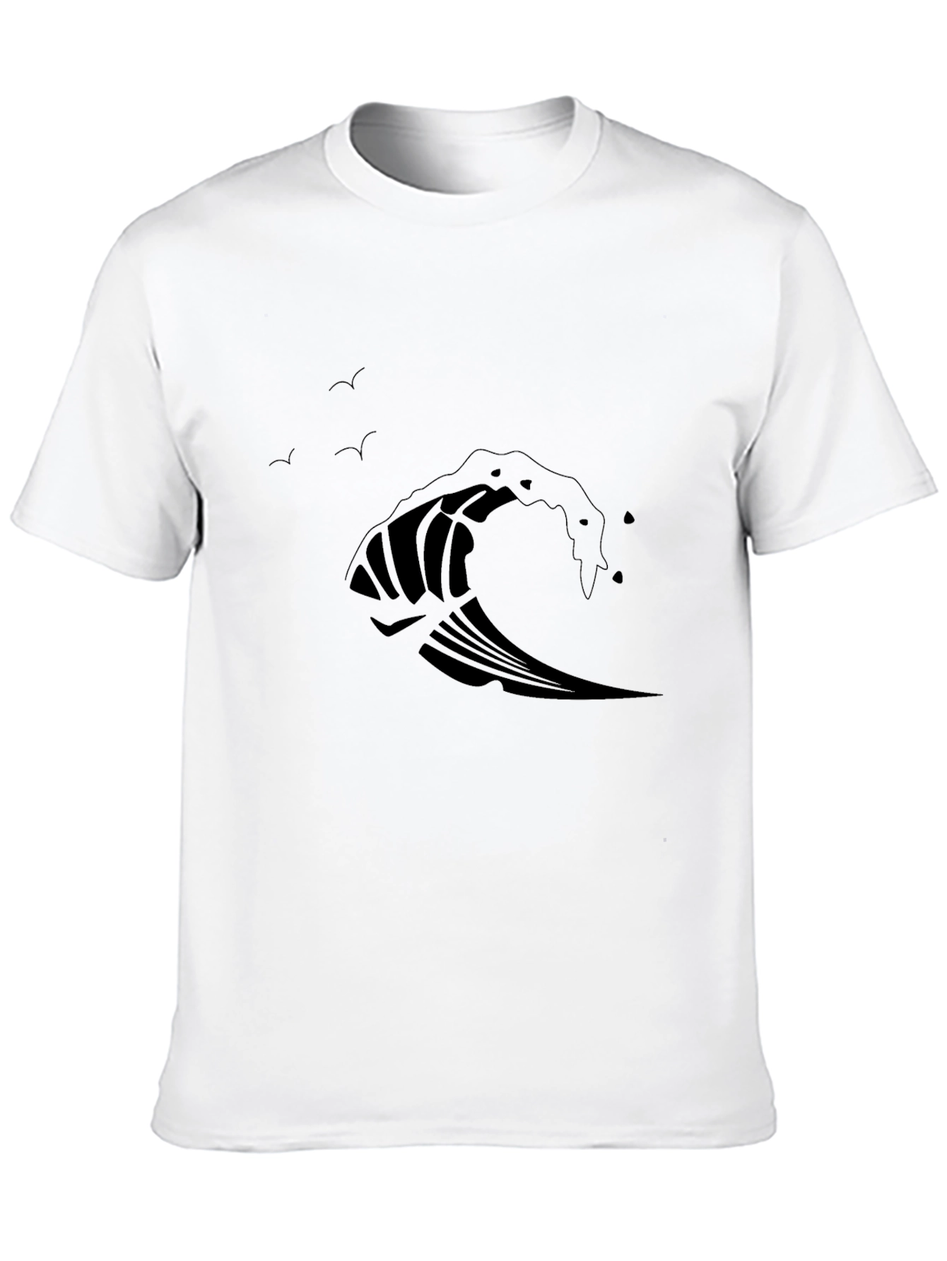 Wave Design Black T-Shirt