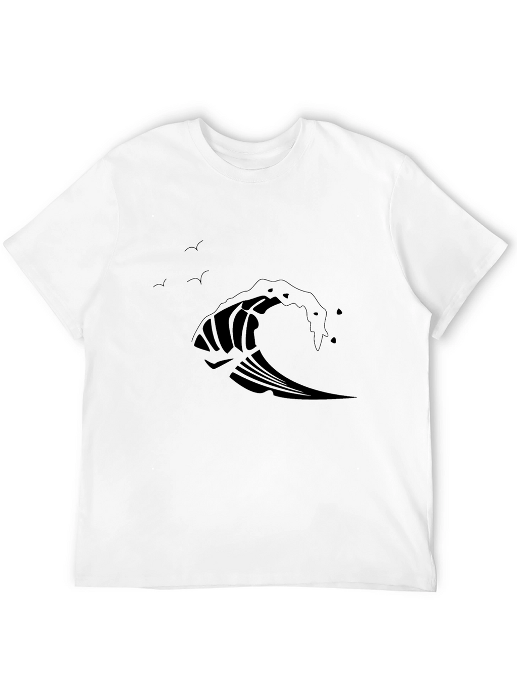 Wave Design Black T-Shirt