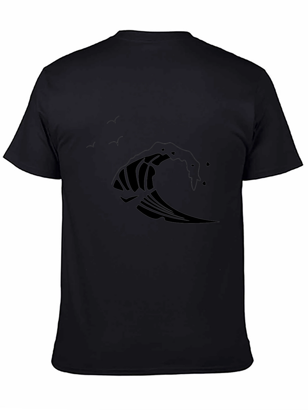 Wave Design Black T-Shirt