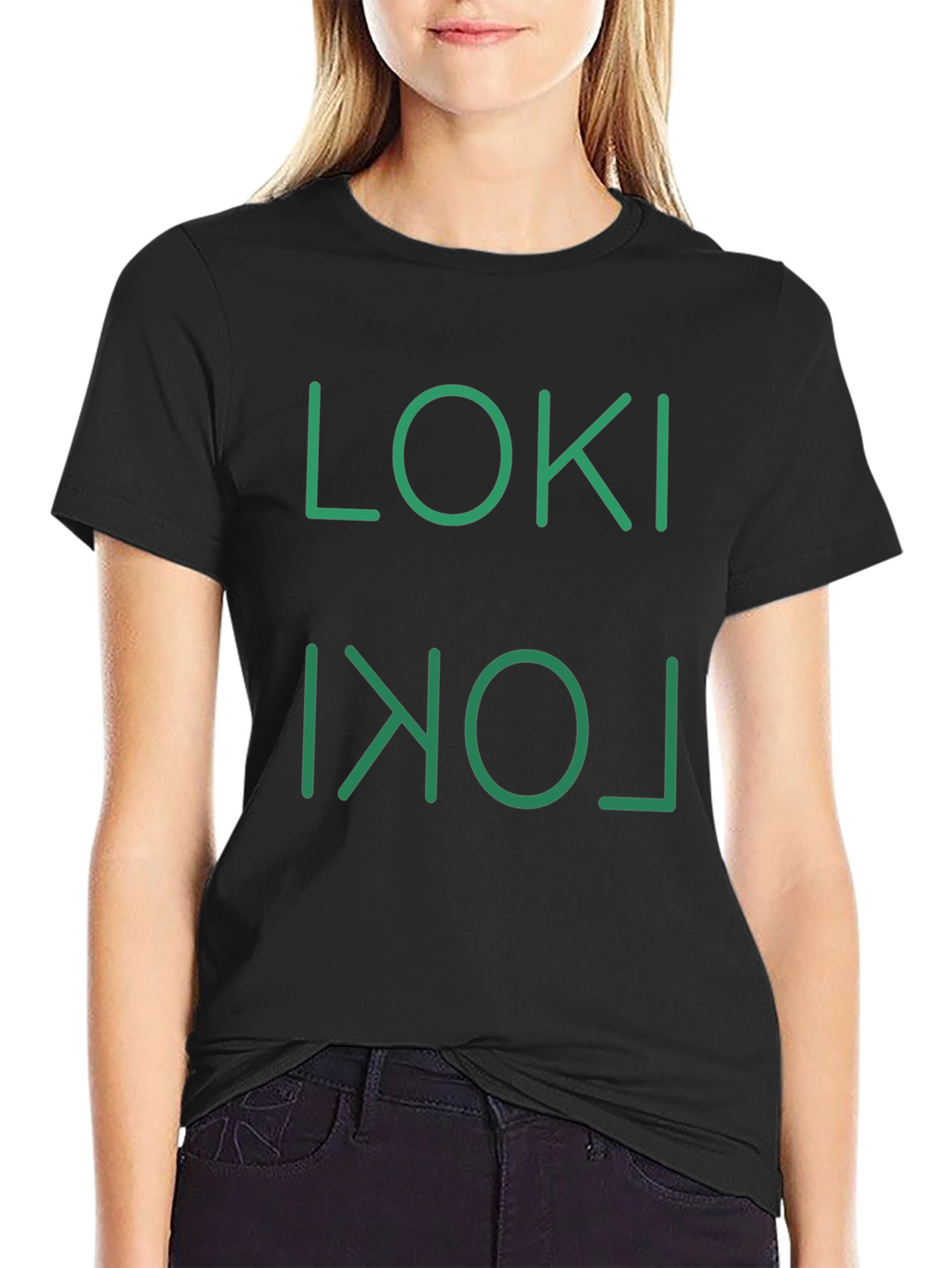 Loki Inverted Logo Black Graphic T-Shirt