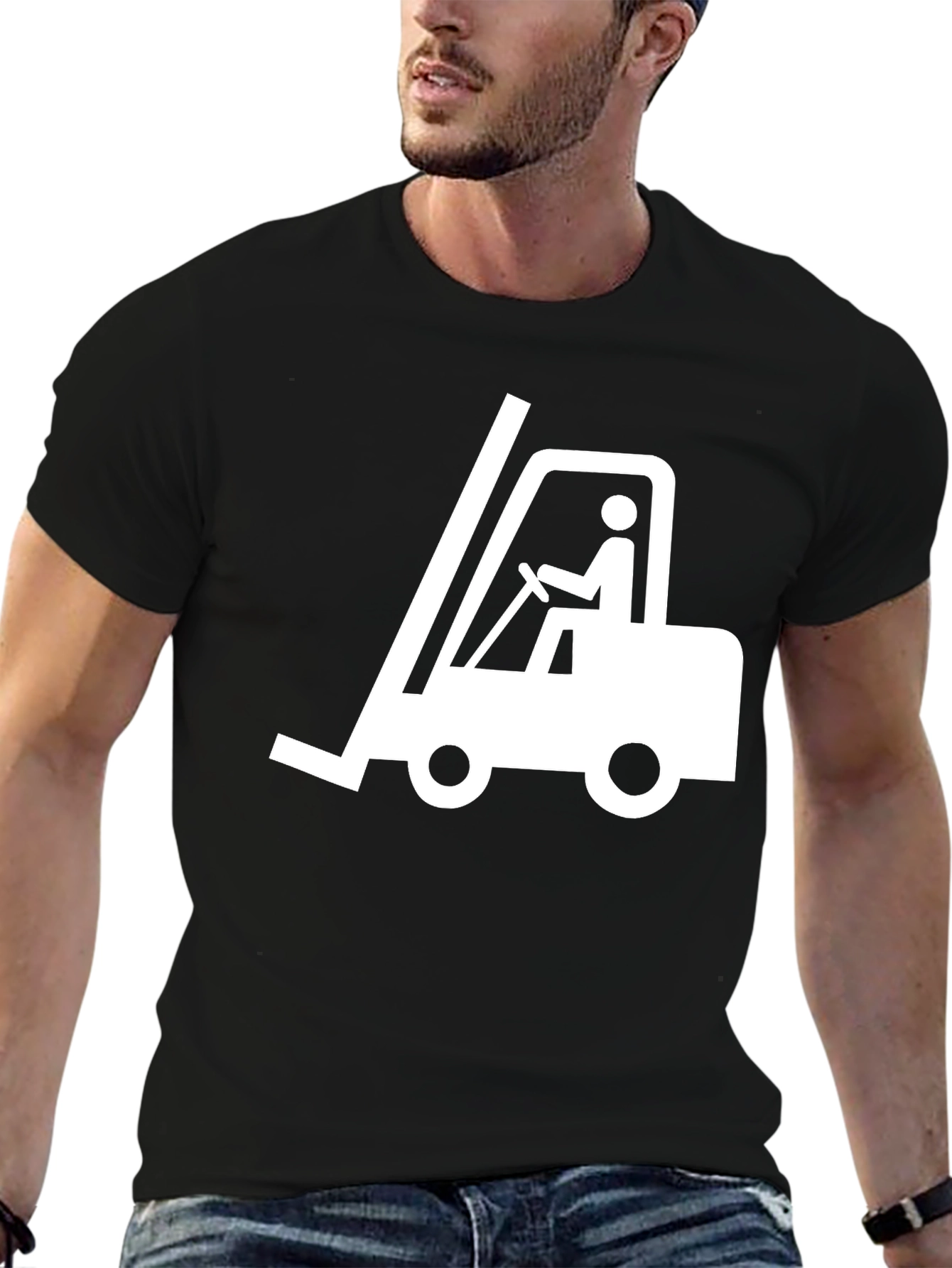 Forklift Operator Graphic T-Shirt - Black Cotton Tee
