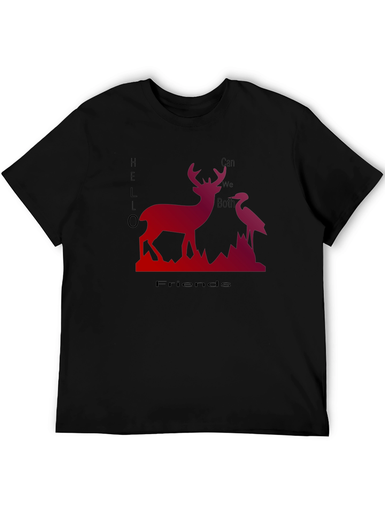 Deer & Heron Graphic Tee - Hello Friends