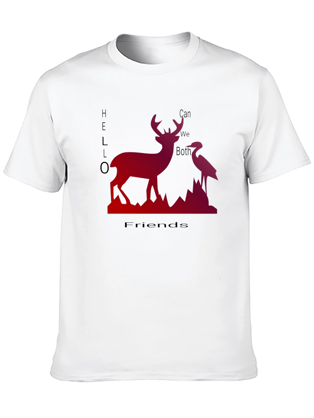 Deer & Heron Graphic Tee - Hello Friends