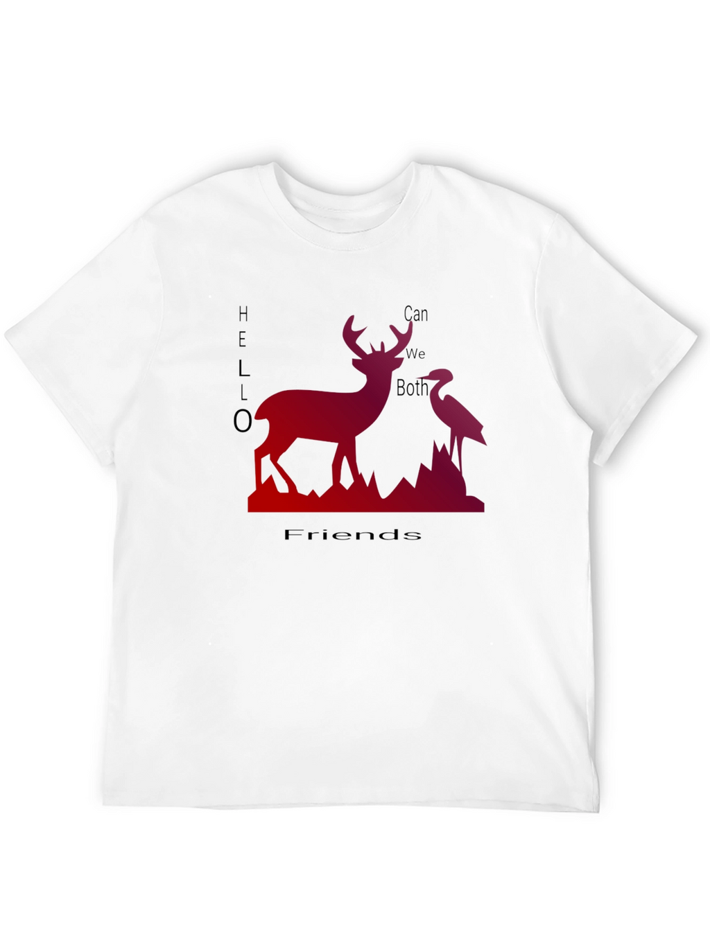 Deer & Heron Graphic Tee - Hello Friends