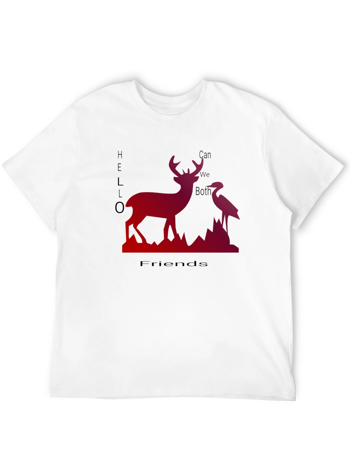 Deer & Heron Graphic Tee - Hello Friends