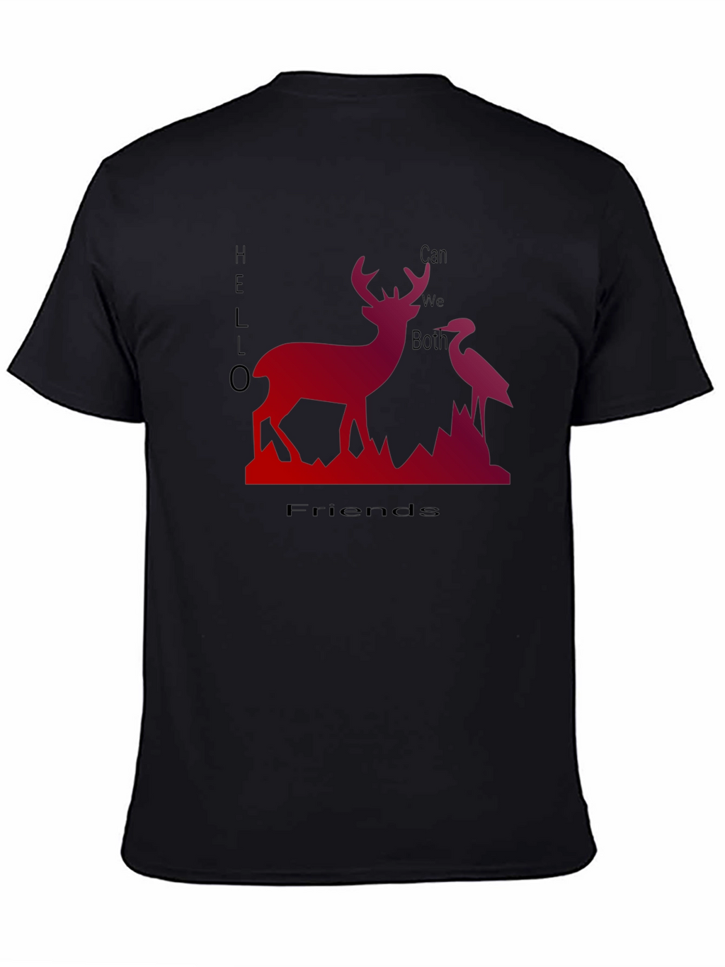 Deer & Heron Graphic Tee - Hello Friends