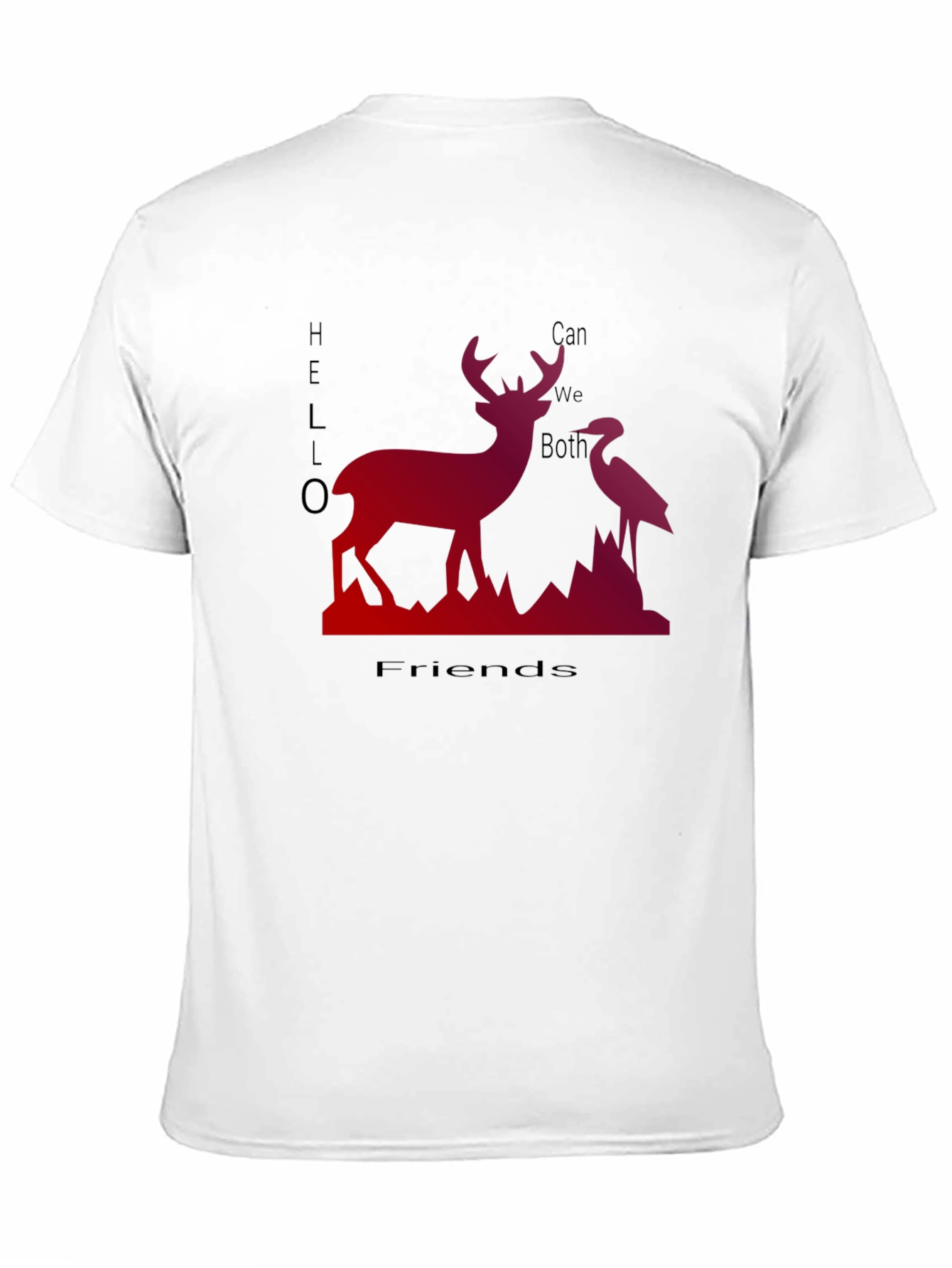 Deer & Heron Graphic Tee - Hello Friends