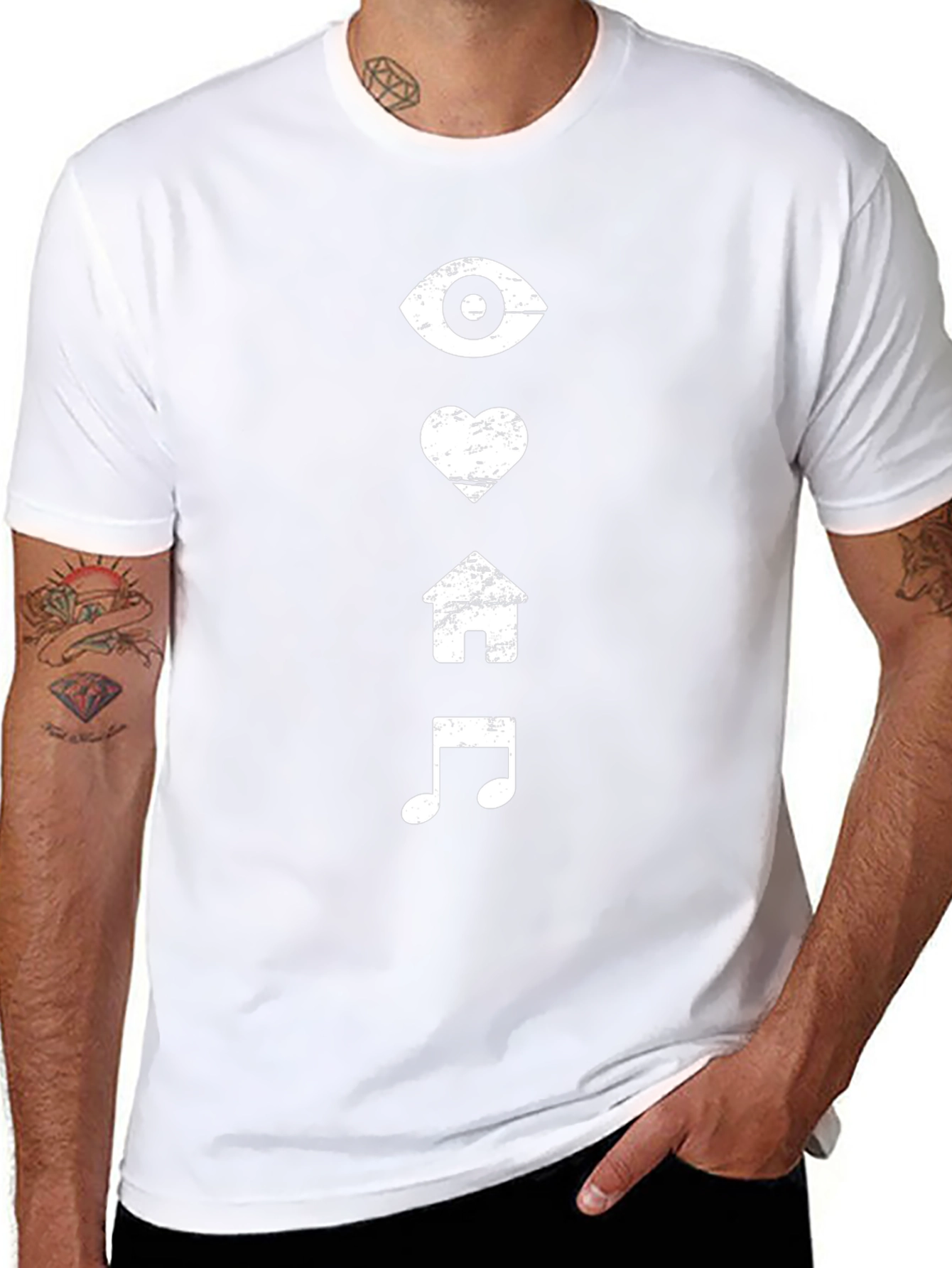 Eye Heart Home Music Graphic Tee - Black