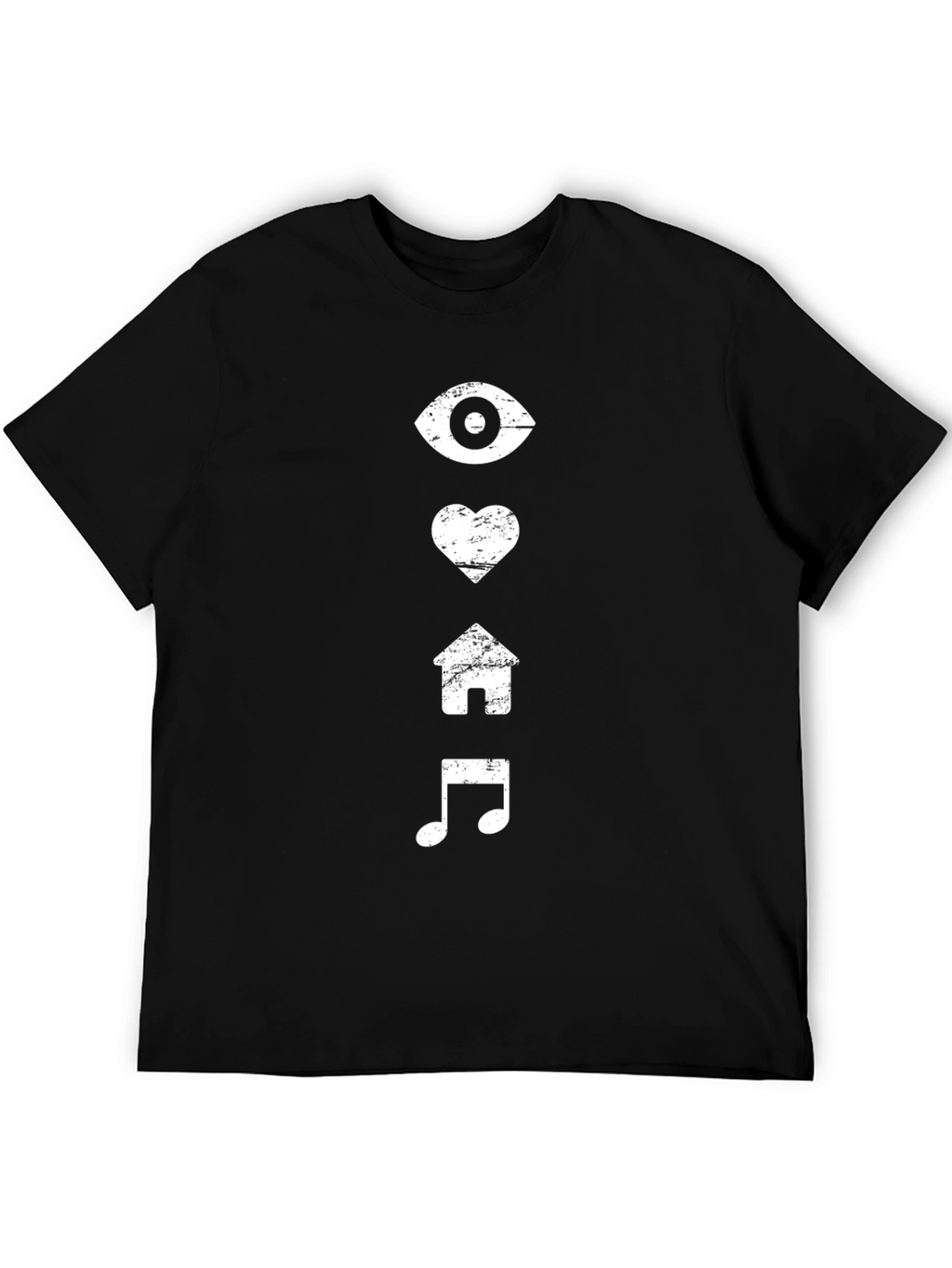 Eye Heart Home Music Graphic Tee - Black