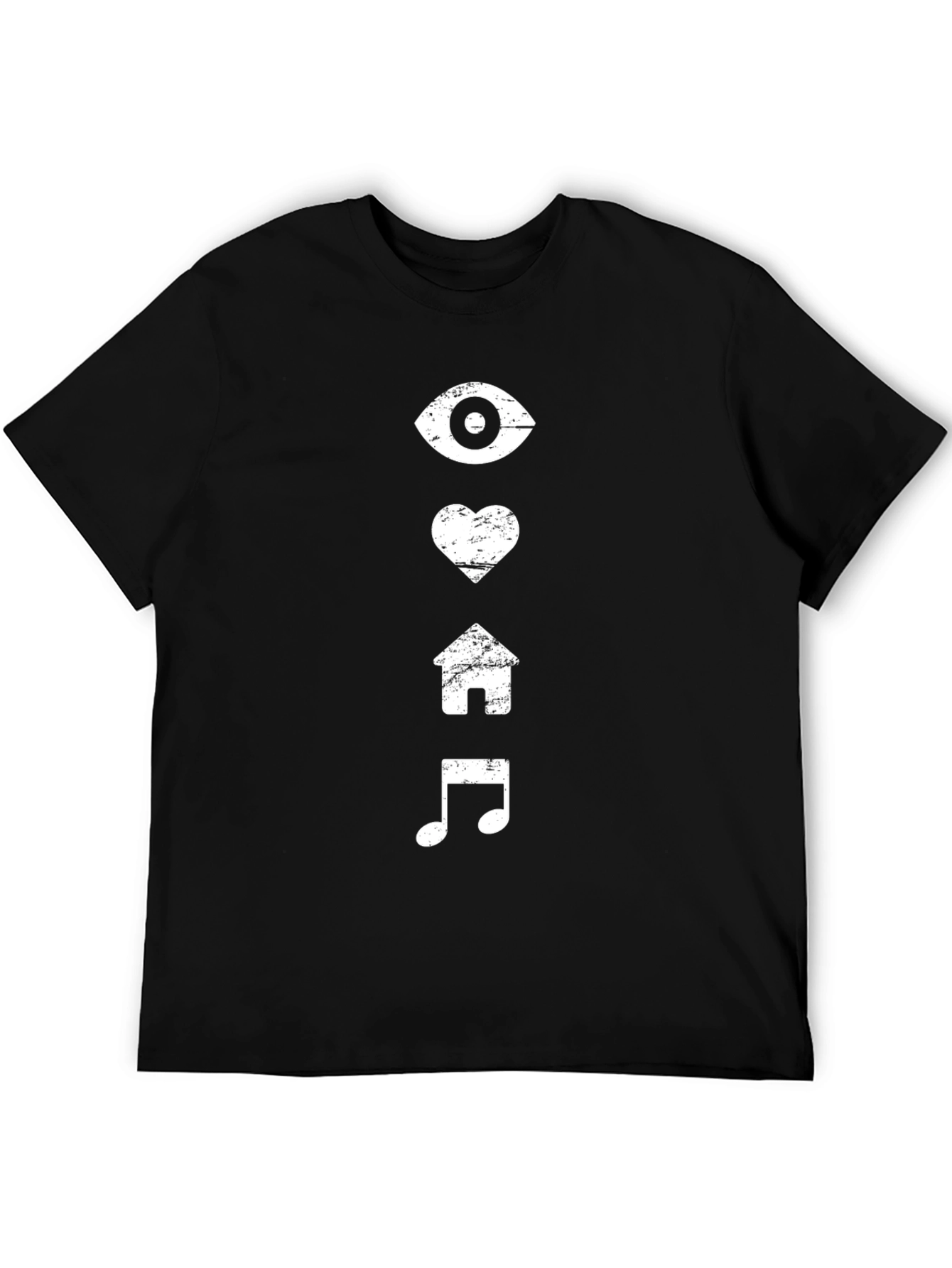 Eye Heart Home Music Graphic Tee - Black