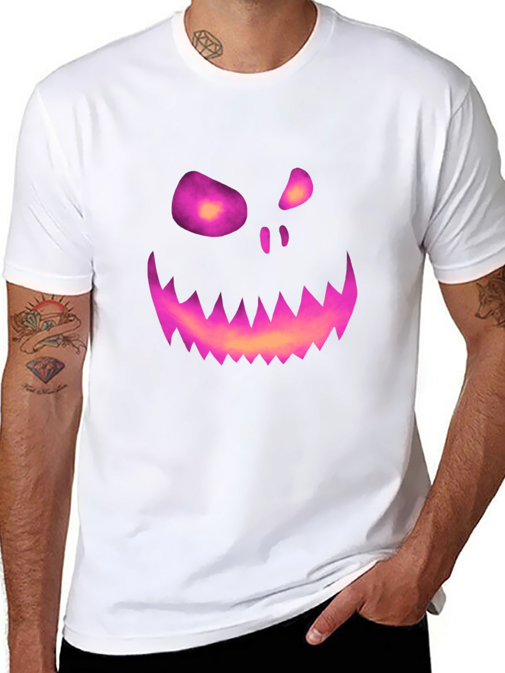 Halloween Pumpkin Face Graphic Tee