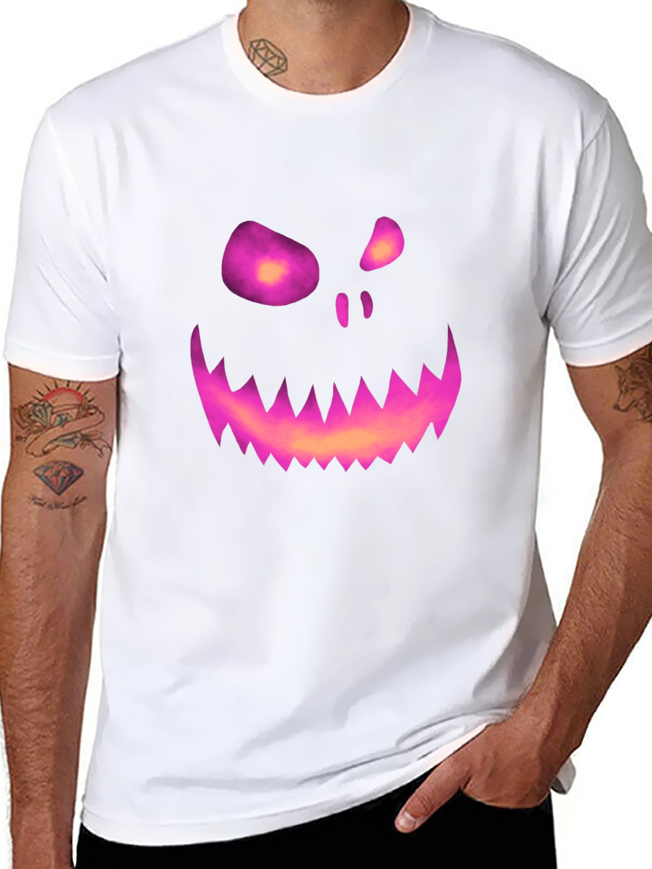 Halloween Pumpkin Face Graphic Tee