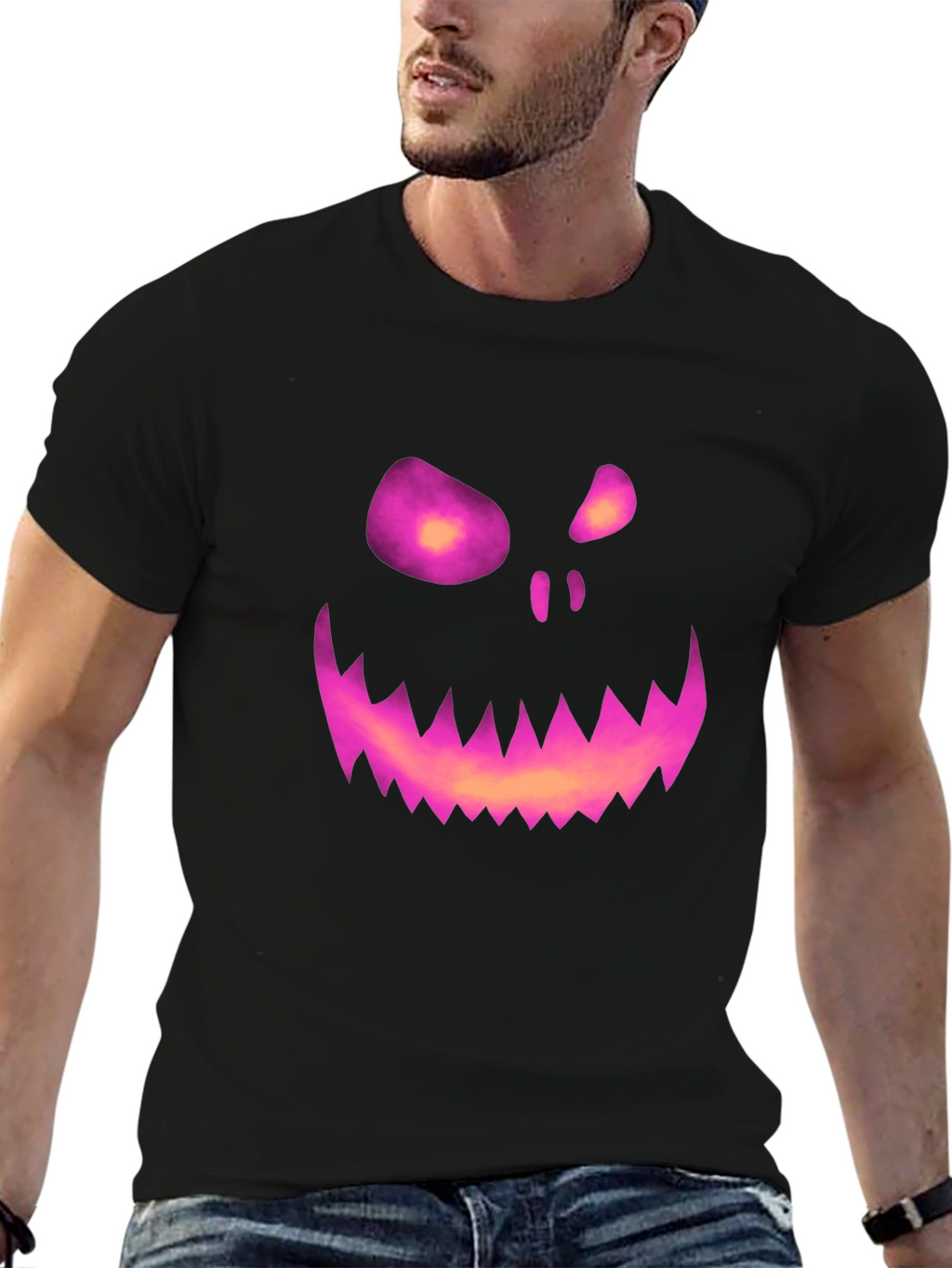 Halloween Pumpkin Face Graphic Tee
