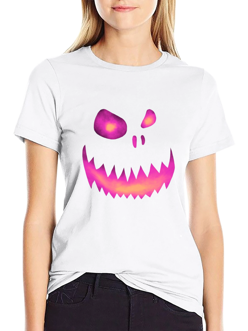 Halloween Pumpkin Face Graphic Tee