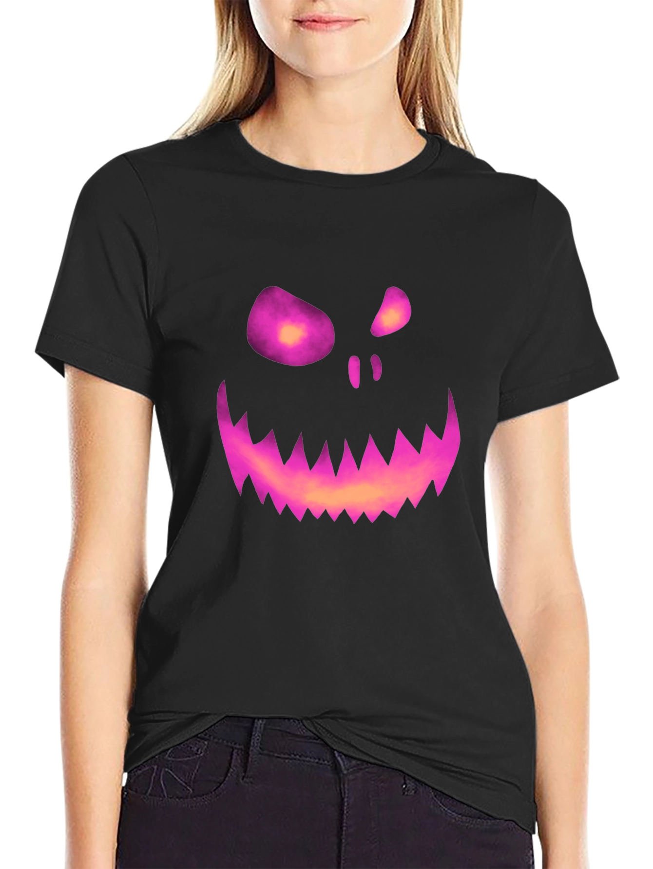 Halloween Pumpkin Face Graphic Tee