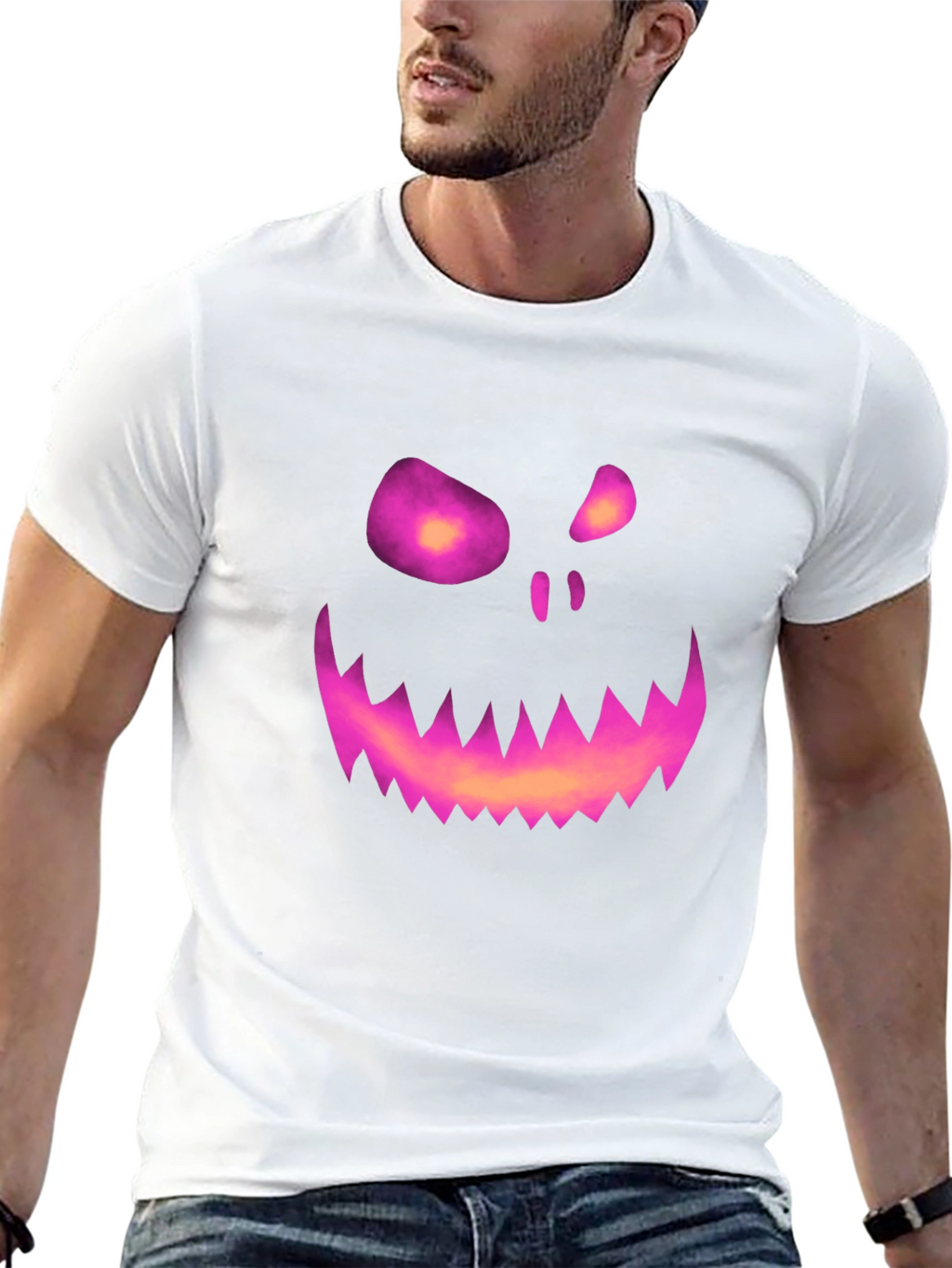 Halloween Pumpkin Face Graphic Tee