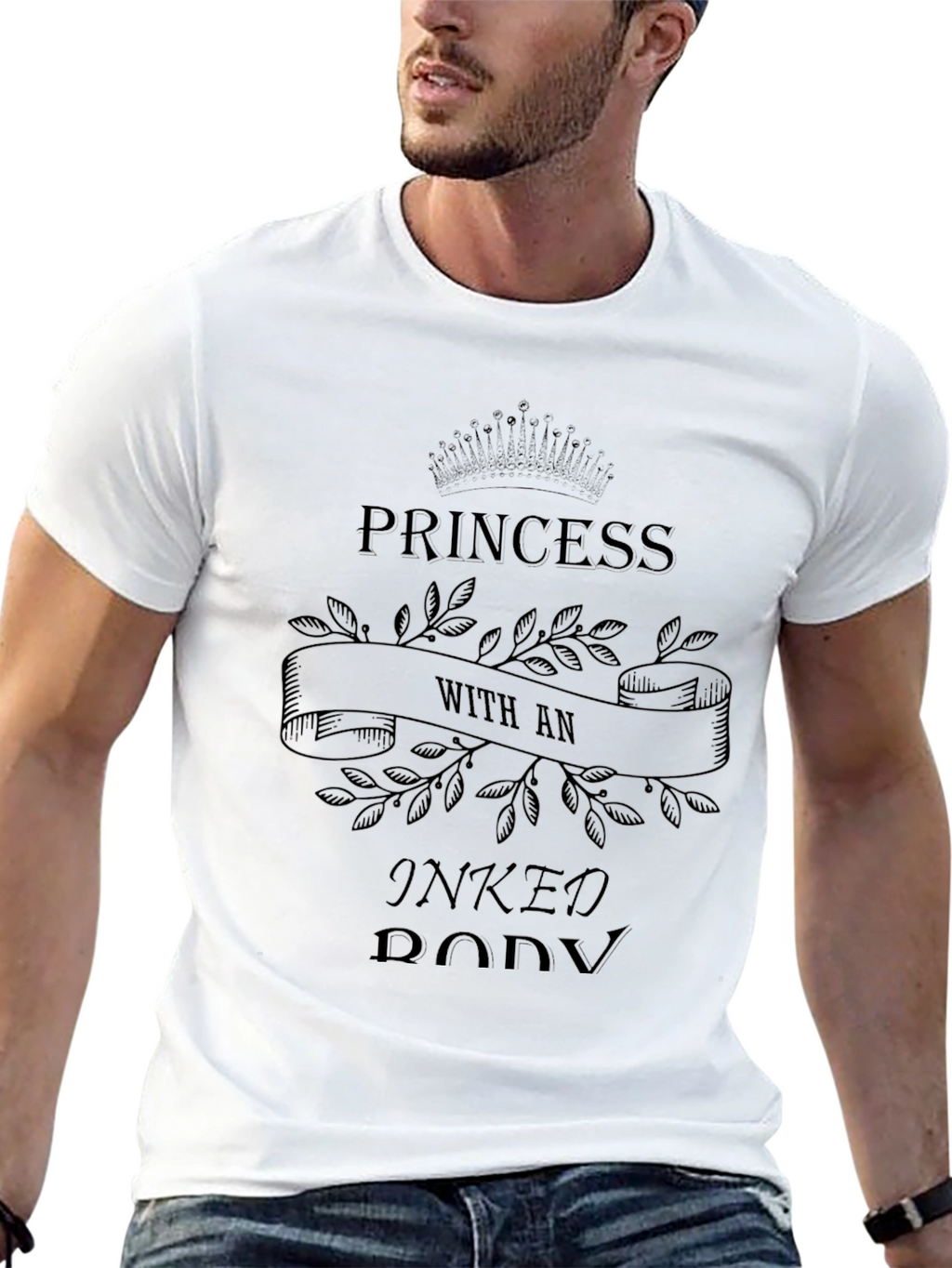Princess with an Inked Body - Black T-Shirt